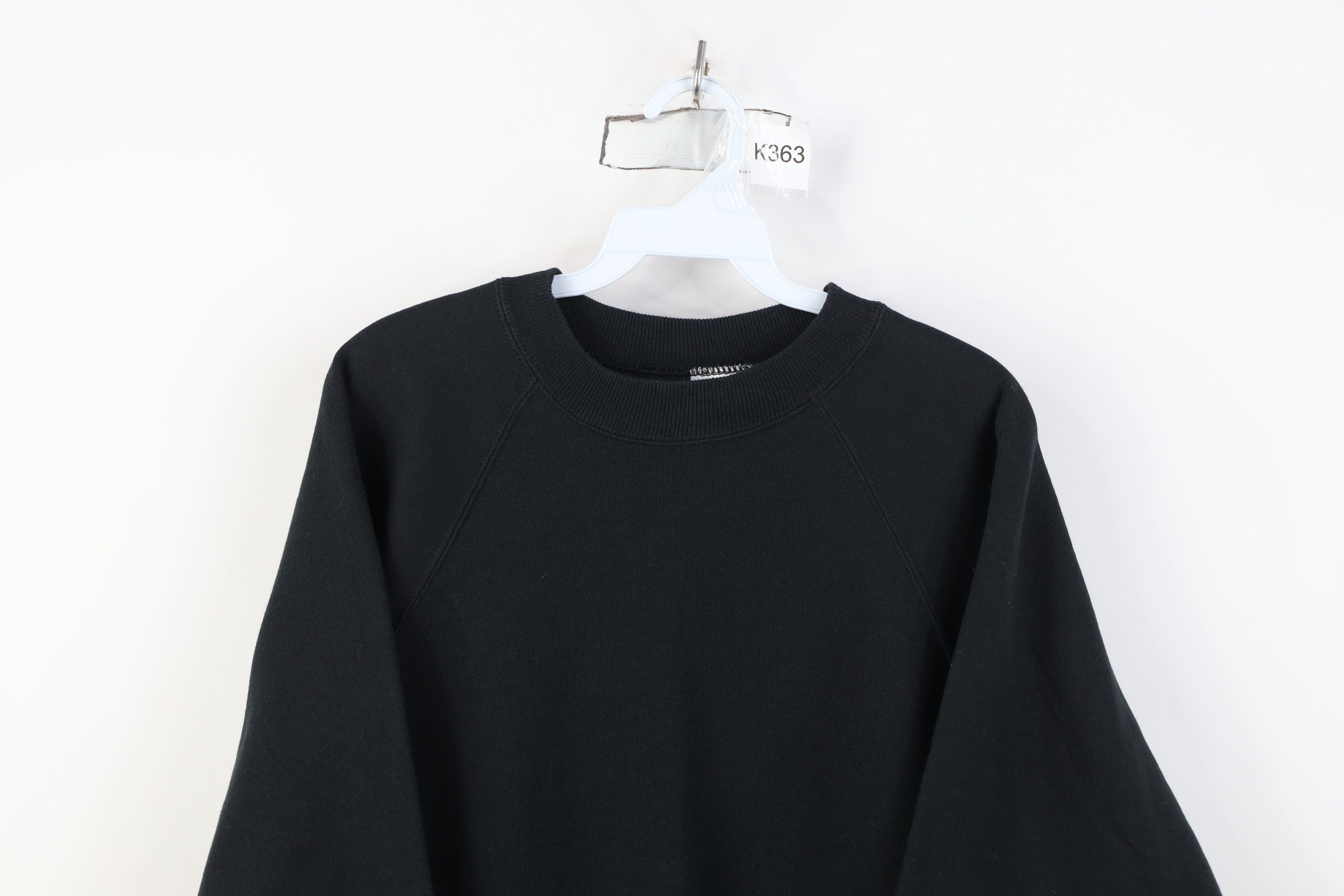 Vintage Vintage 90s Streetwear Raglan Crewneck Sweatshirt Black Size XL / US 12-14 / IT 48-50 - 2 Thumbnail