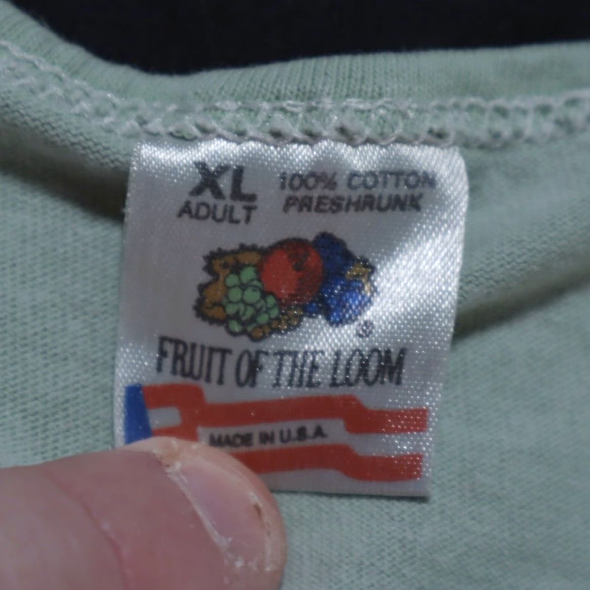 Fruit Of The Loom VINTAGE Fruit of the Loom Shirt Men's XL Solid Top Green LB Single Stitch Lido Beach LB Size US XL / EU 56 / 4 - 5 Thumbnail