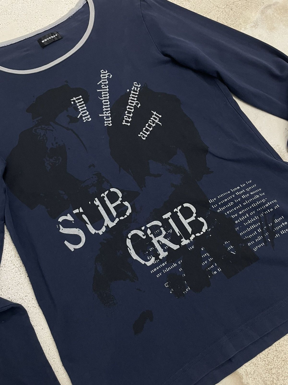 Boycott Boycott Sub Crib Art Y2K News Wording Size US M / EU 48-50 / 2 - 5 Thumbnail