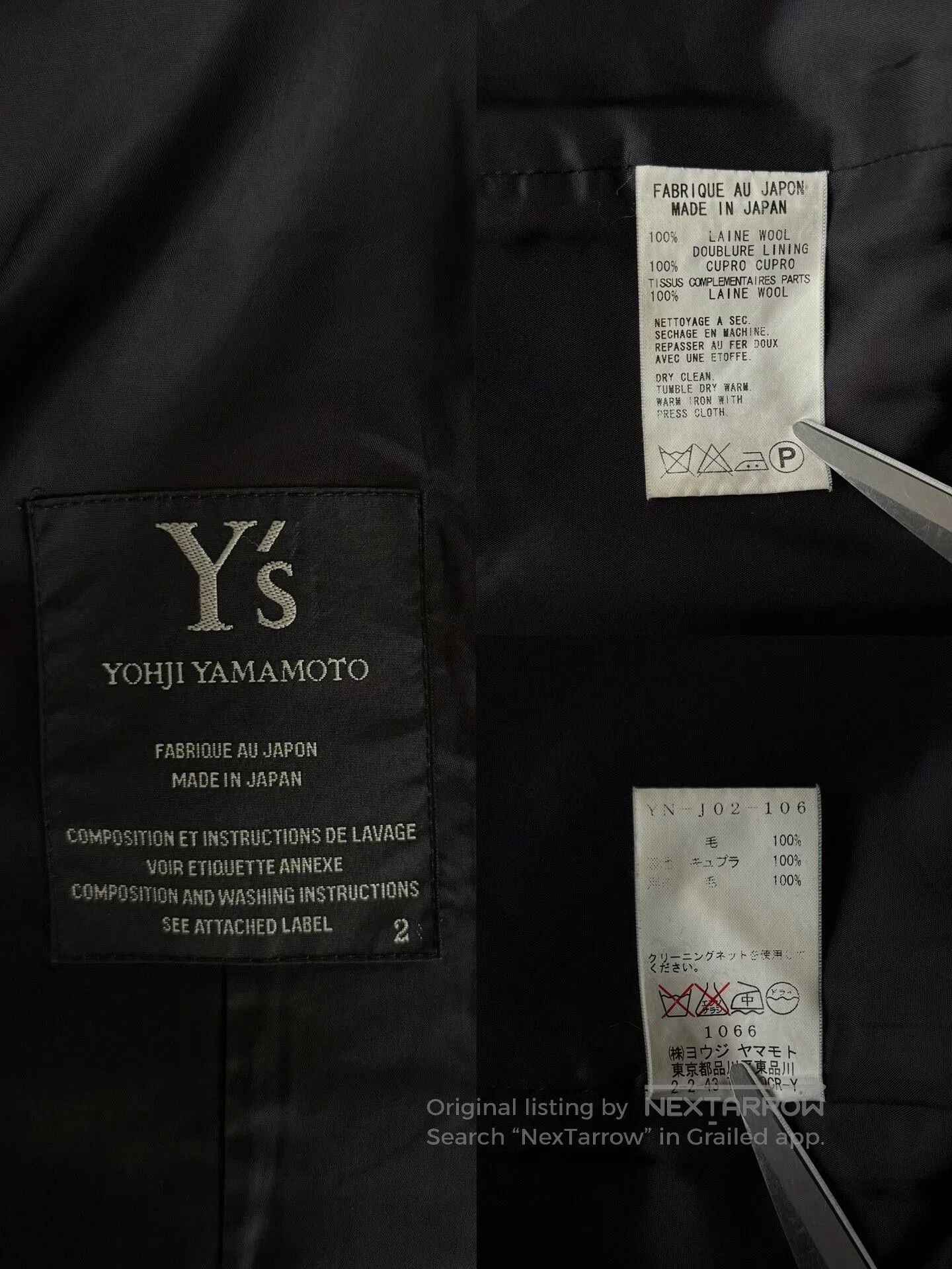 Y's Yohji Yamamoto Y's Wool Suit Jacket. Size US M / EU 48-50 / 2 - 9 Thumbnail