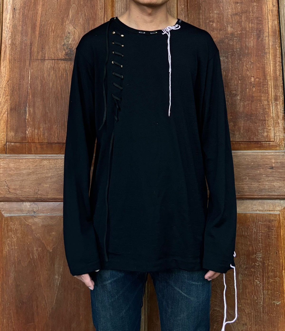 Yohji Yamamoto Wool Deconstructed Long sleeve tee Size US M / EU 48-50 / 2 - 1 Thumbnail