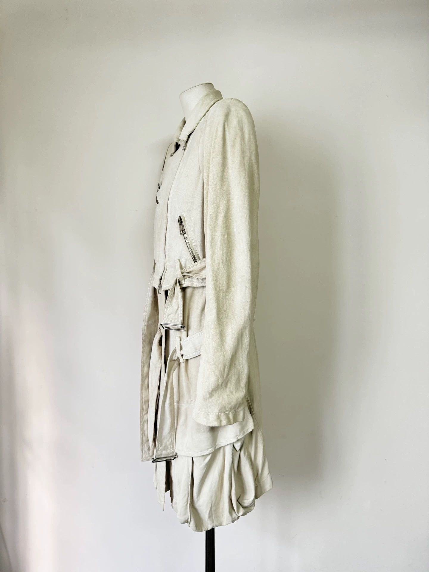 Ann Demeulemeester AnnDemeulemeester 04SS Runway Long Sheepskin Coat 40 White Size S / US 4 / IT 40 - 7 Thumbnail
