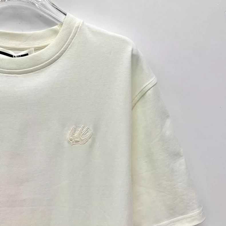 Alexander McQueen Alexander Mcqueen White swallow embroidered cotton round-n Size S / US 4 / IT 40 - 3 Thumbnail