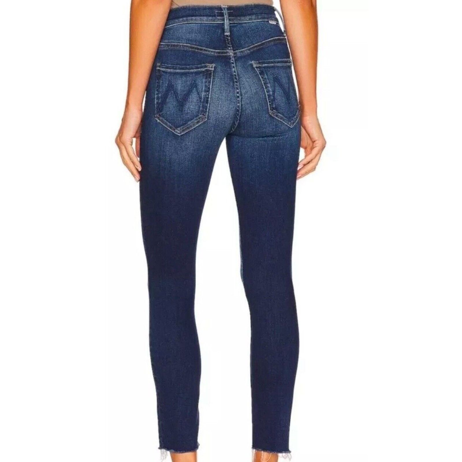 MOTHER MOTHER The Stunner Ankle Fray Jean Womens 25 Dark Skinny Size 25" / US 0 / IT 36 - 3 Thumbnail