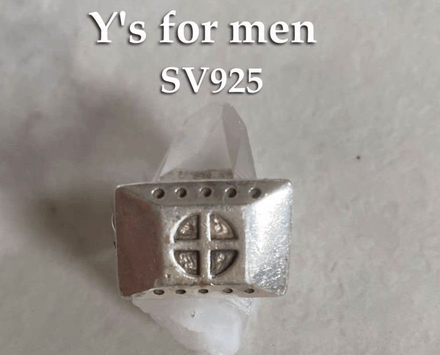 Y's for Men Silver Geometric Pattern Ring Size ONE SIZE - 1 Thumbnail