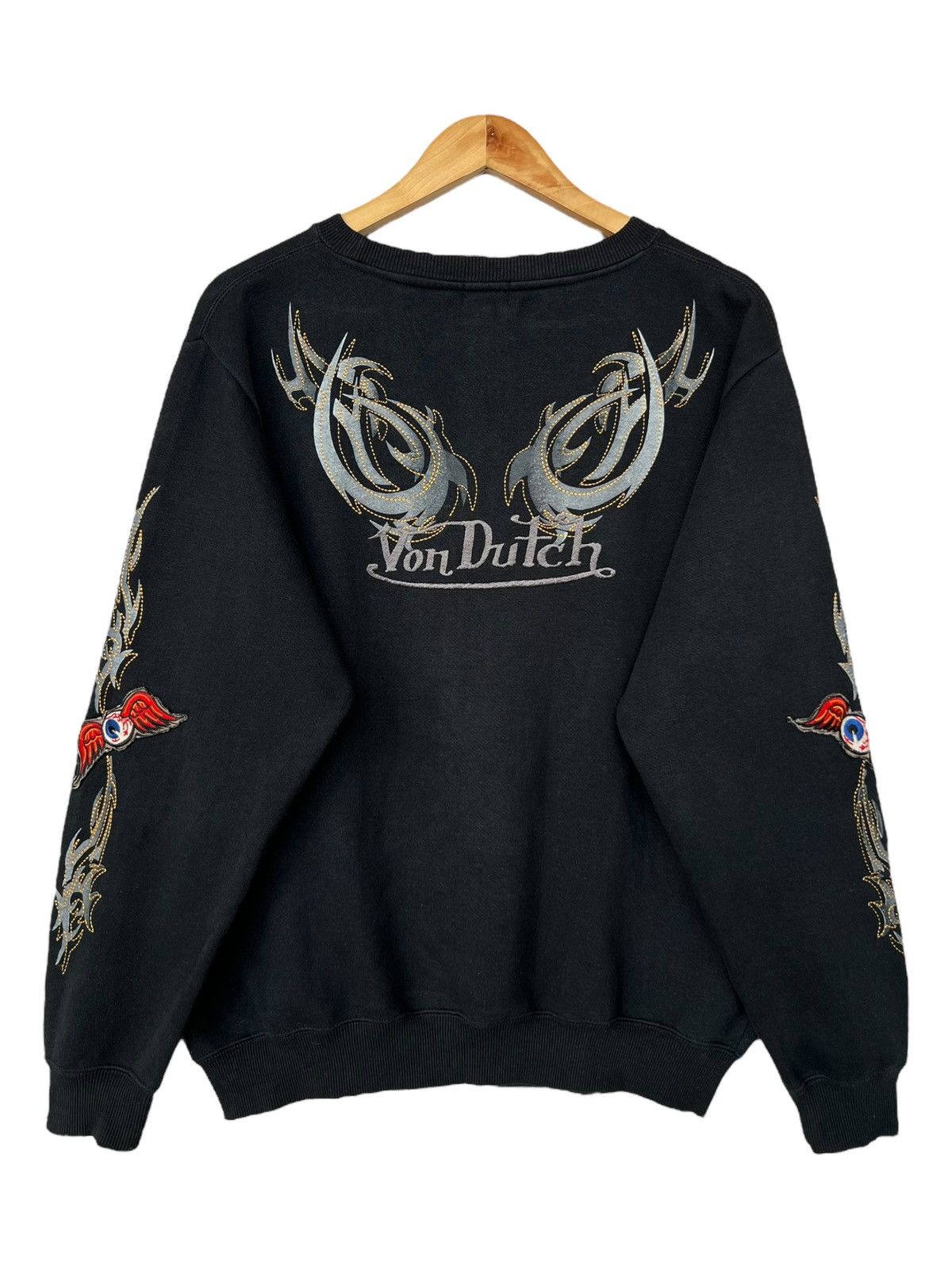 Von Dutch Vintage Von Dutch Eyes Skate Black Sweatshirt Size US L / EU 52-54 / 3 - 3 Thumbnail
