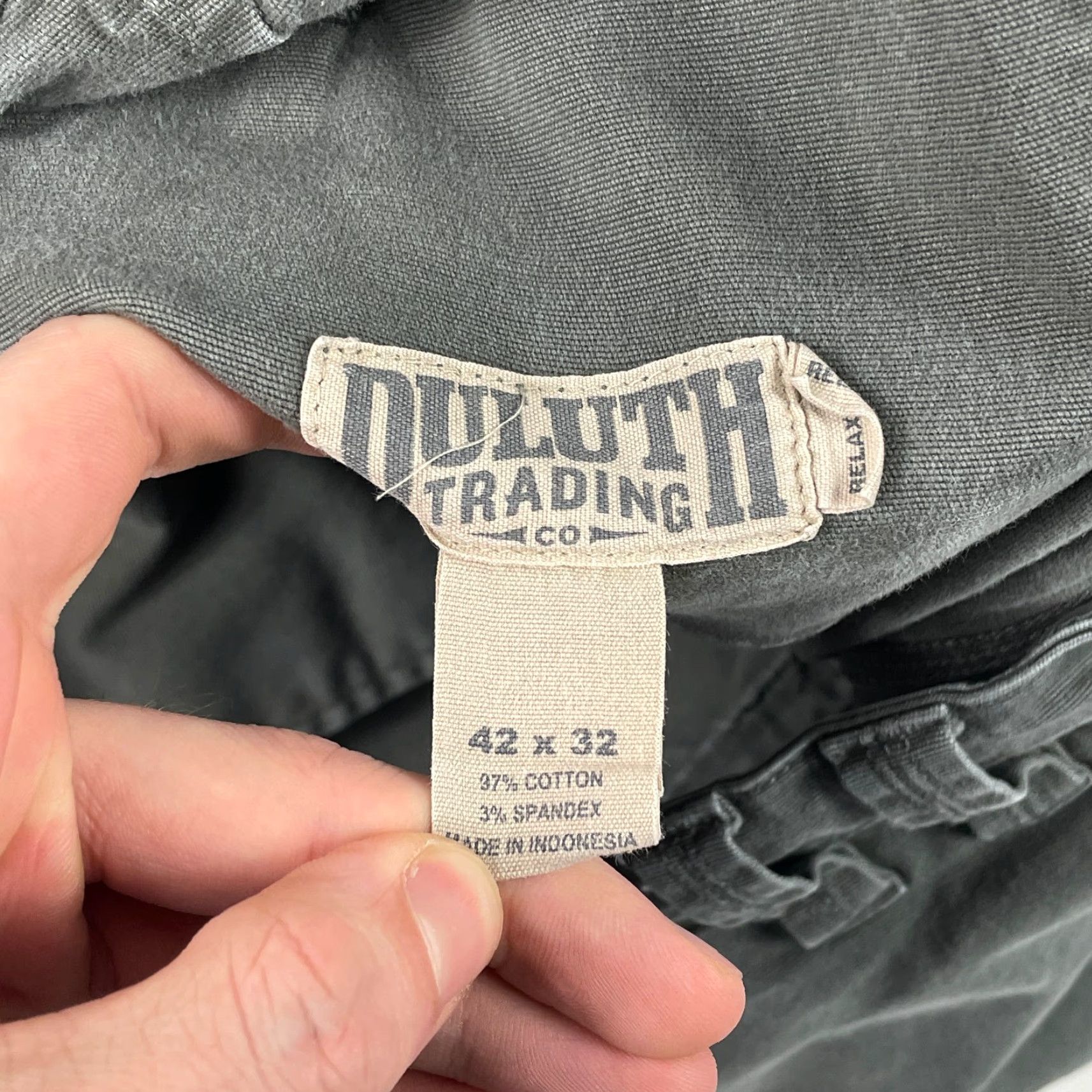Vintage Duluth Pants Mens 42 x 32 Gray Flex Fire Hose Canvas Relaxed Carpenter Workwear Pants Carptner? Size US 42 / EU 58 - 7 Thumbnail