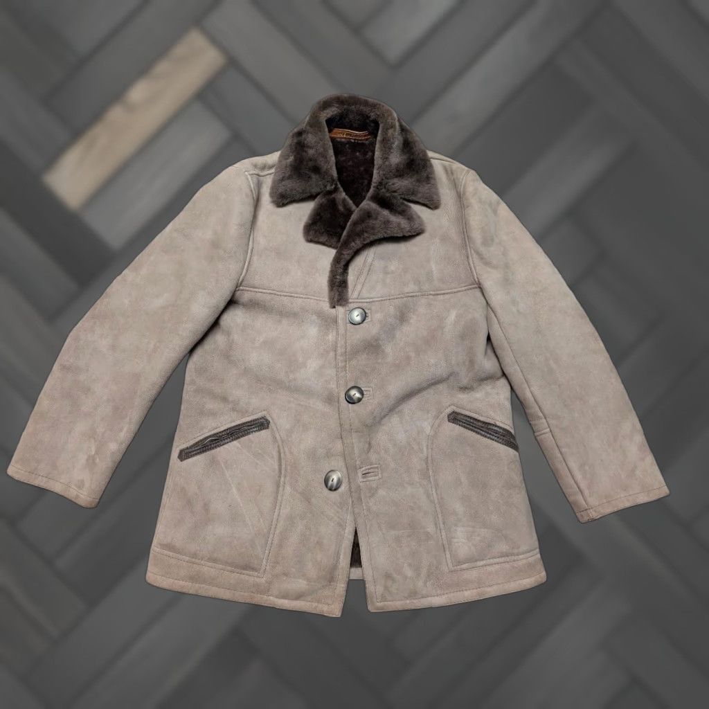 Nordstrom VINTAGE Nordstrom SHEARLING CoAt Leather Brown 42 M France Mens Size US M / EU 48-50 / 2 - 1 Thumbnail