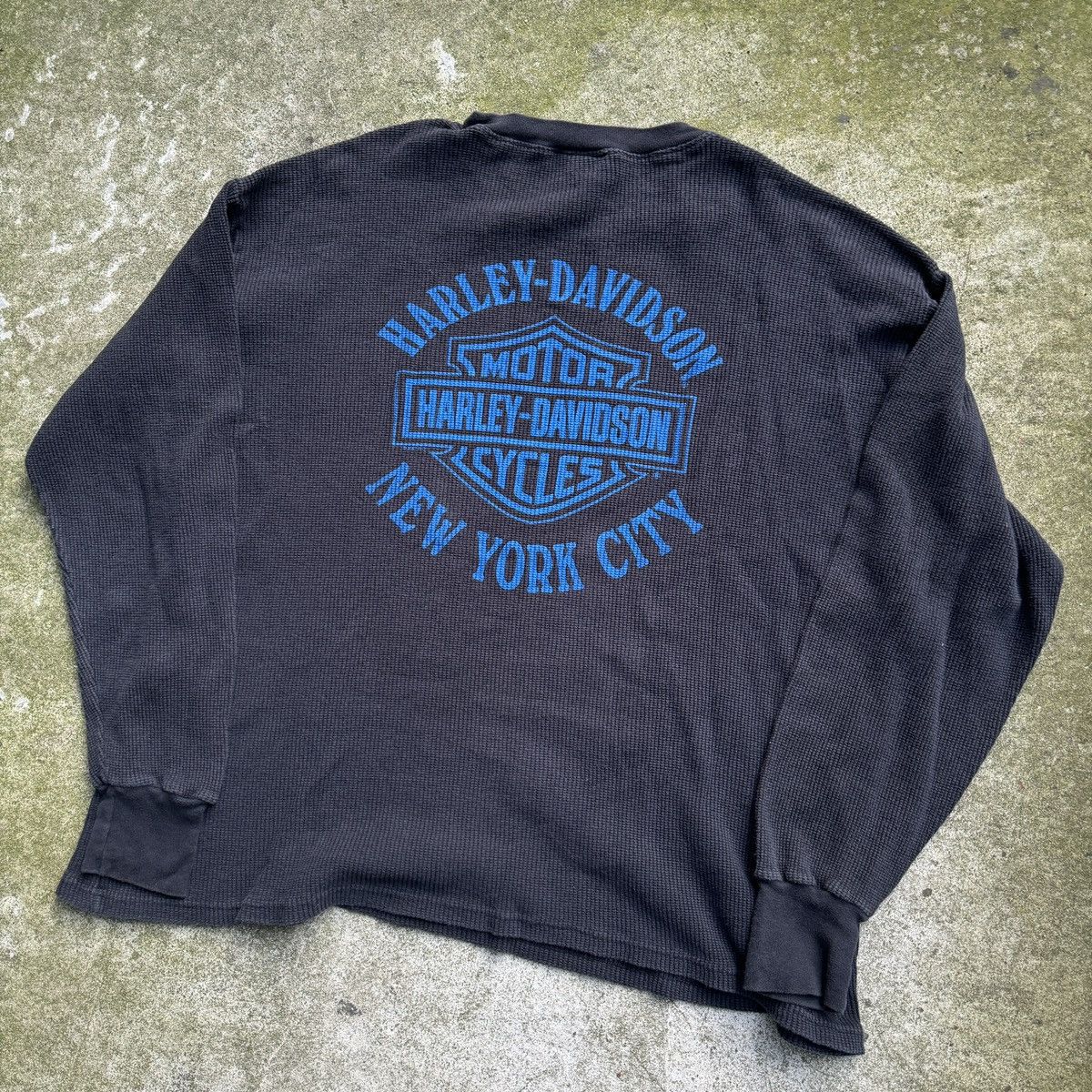 Harley Davidson VINTAGE HARLEY DAVIDSON FLAME LOGO THERMAL LONGSLEEVE NYC XL Size US XL / EU 56 / 4 - 9 Thumbnail