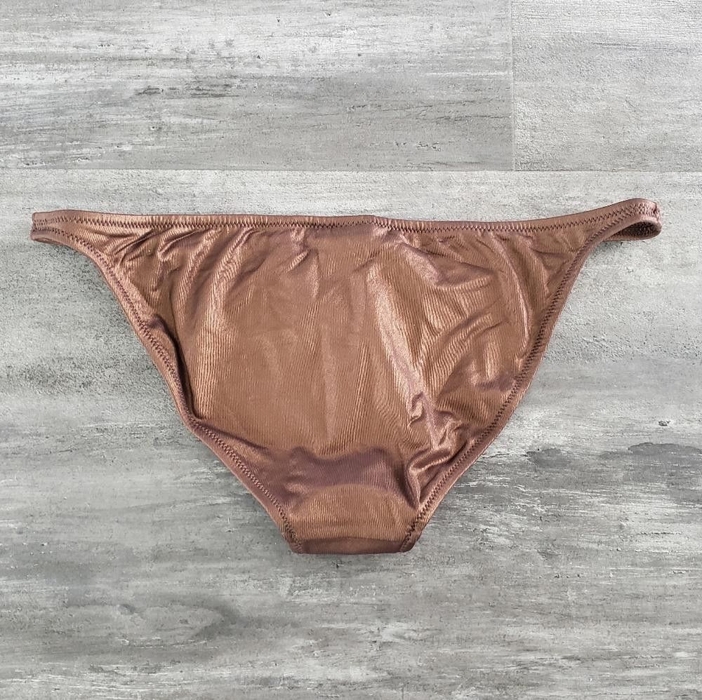 Designer Bronze Metallic Acapulco MO Bikini Bottoms Size ONE SIZE - 2 Thumbnail