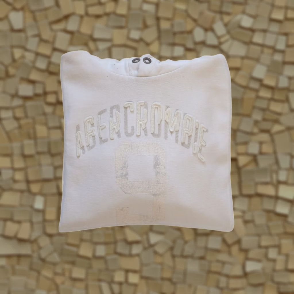 Abercrombie & Fitch VINTAGE Abercrombie & Fitch Hoodie Sweatshirt Men S White Distressed Retro Pullover Hooded Sweatshirt Size US S / EU 44-46 / 1 - 1 Thumbnail