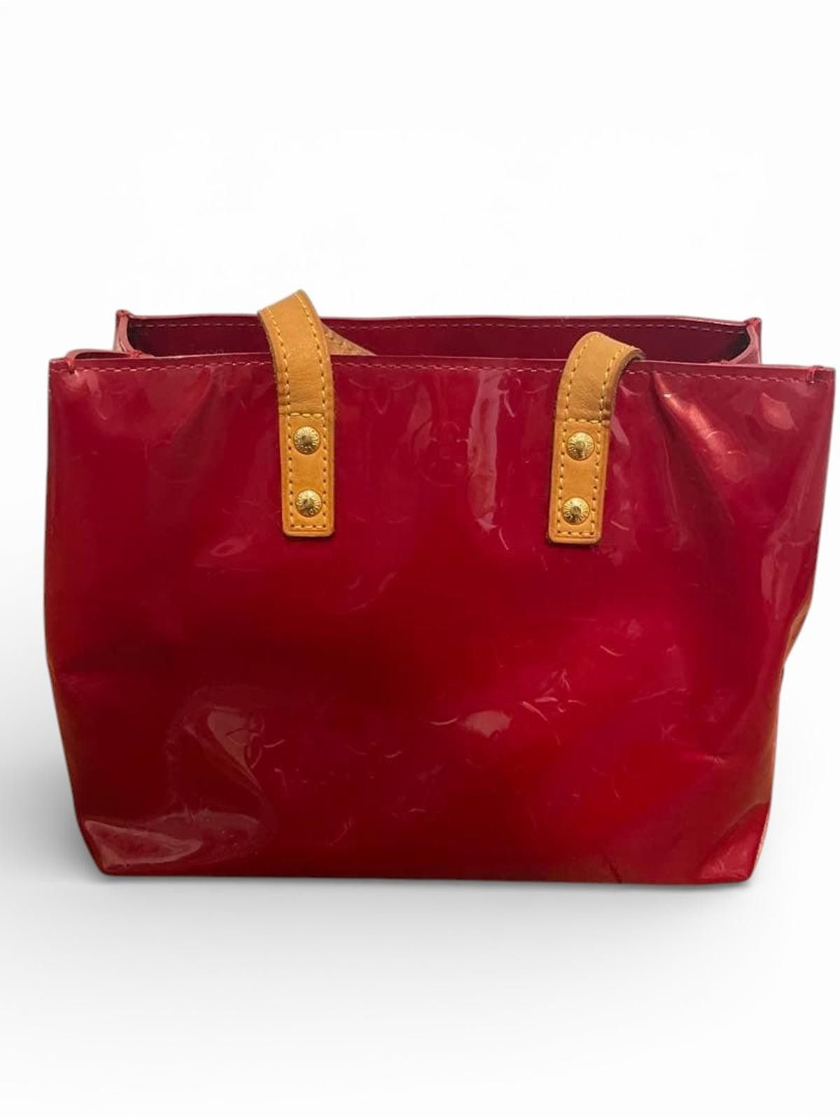Louis Vuitton Louis Vuitton - Vernis Leather Red Tote Bag Size ONE SIZE - 3 Thumbnail