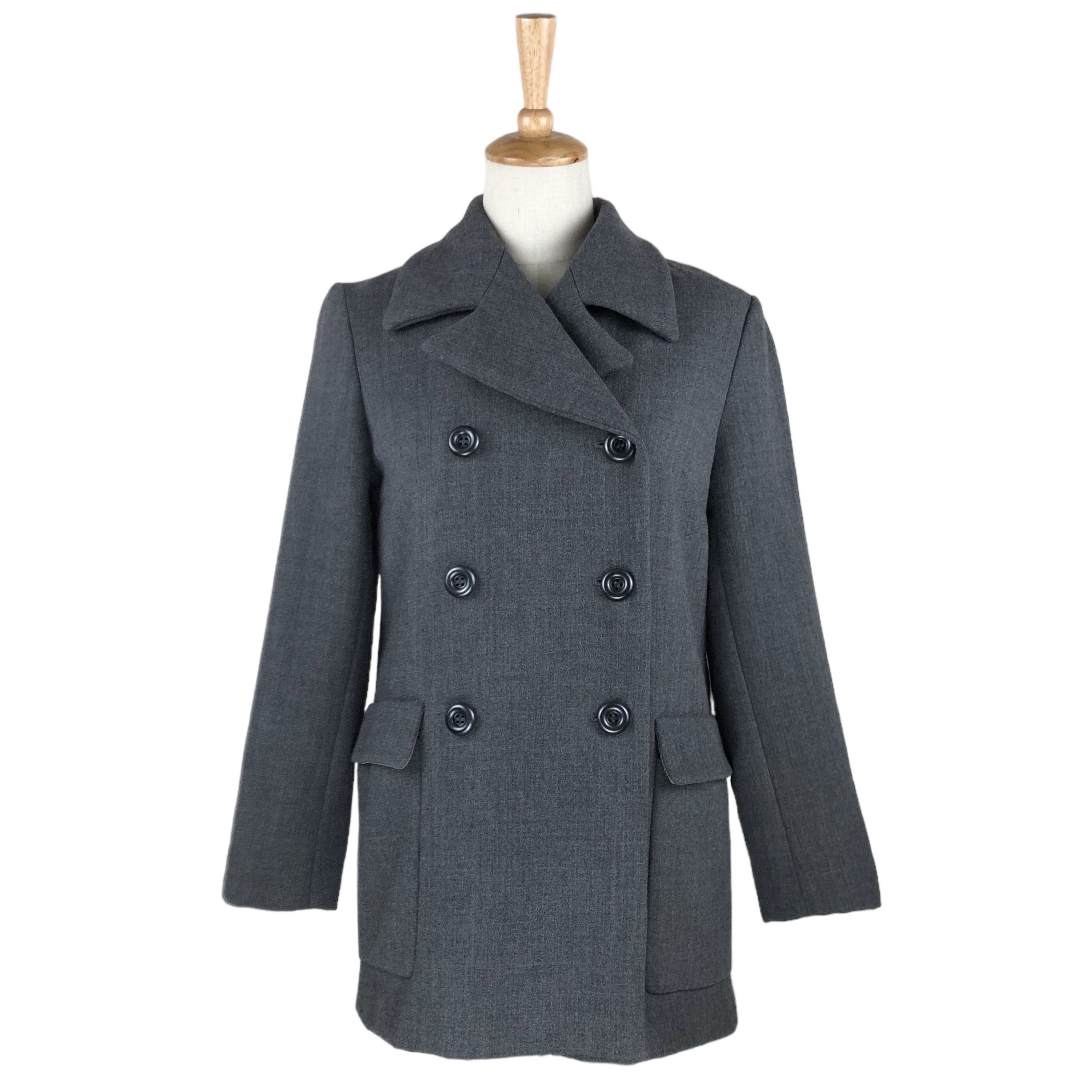 Sportmax Max Mara Grey Pockets Tactical Wool Coat Italy