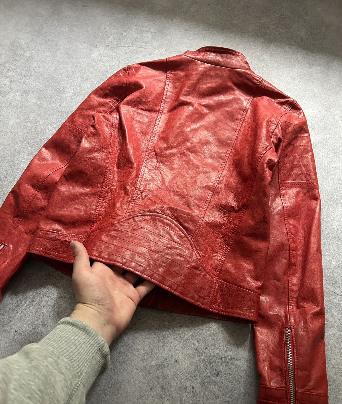 Vera Pelle Vera Pele Rare red leather biker jacket y2k womens Size S / US 4 / IT 40 - 3 Thumbnail
