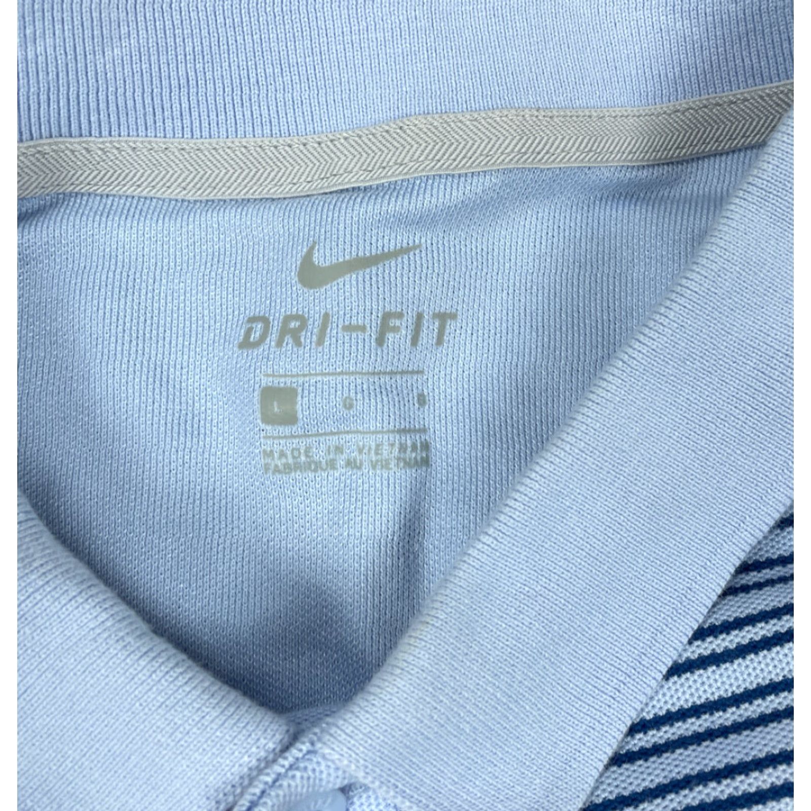 Nike Nike Dri-Fit Polo Shirt Adult Large Blue Striped Polo Shirt Nike Dri-FIT Golf Casual Activewear Mens Size US L / EU 52-54 / 3 - 3 Thumbnail
