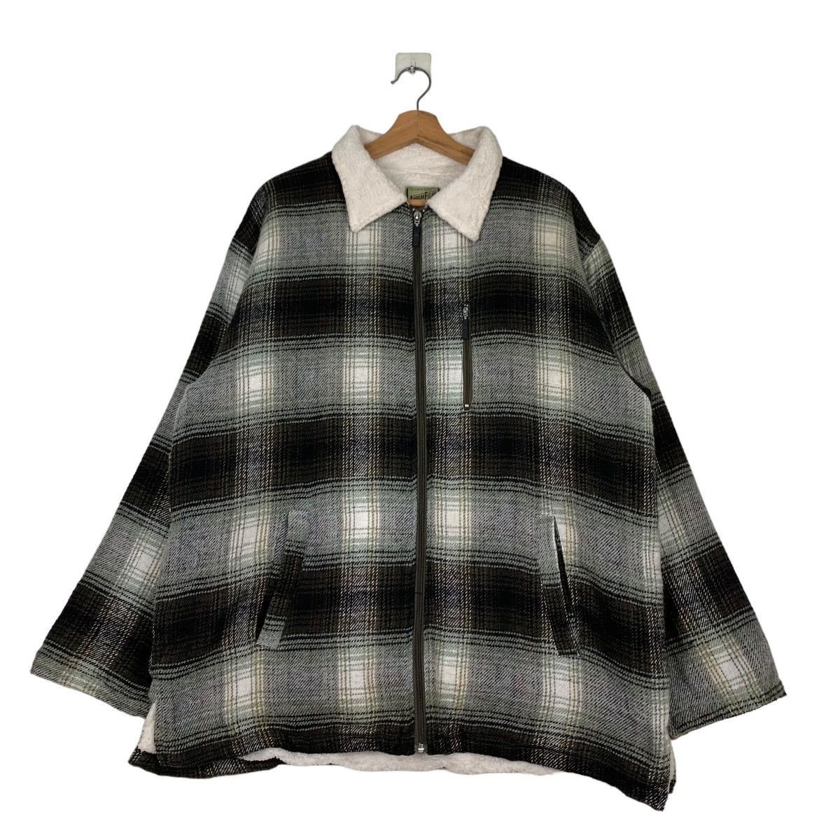 Japanese Brand AMERICAN FEELING Shadow Plaid Sherpa Jacket #0411-C19 Size US L / EU 52-54 / 3 - 1 Thumbnail
