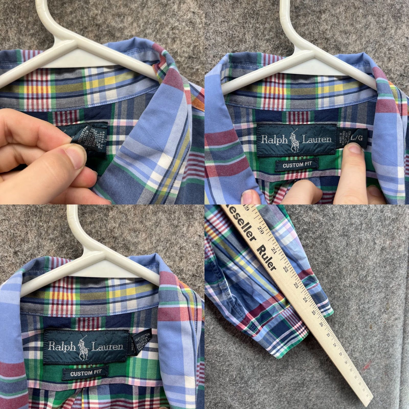 Polo Ralph Lauren Ralph Lauren Shirt Men Large Blue Plaid Button-Up Vintage Size US L / EU 52-54 / 3 - 8 Thumbnail