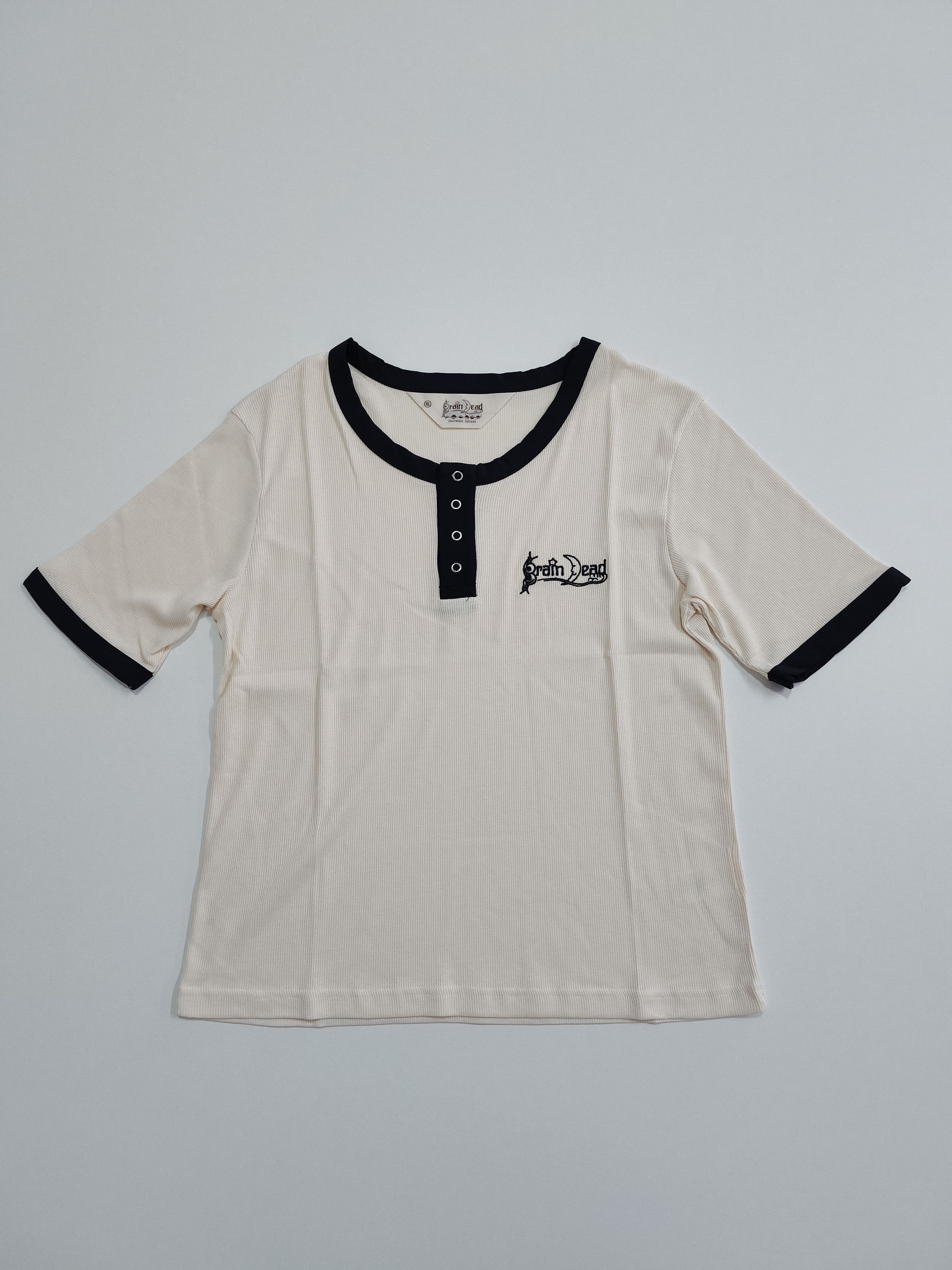 Brain Dead Brain dead "Ribbed Henley" Size XL / US 12-14 / IT 48-50 - 1 Thumbnail