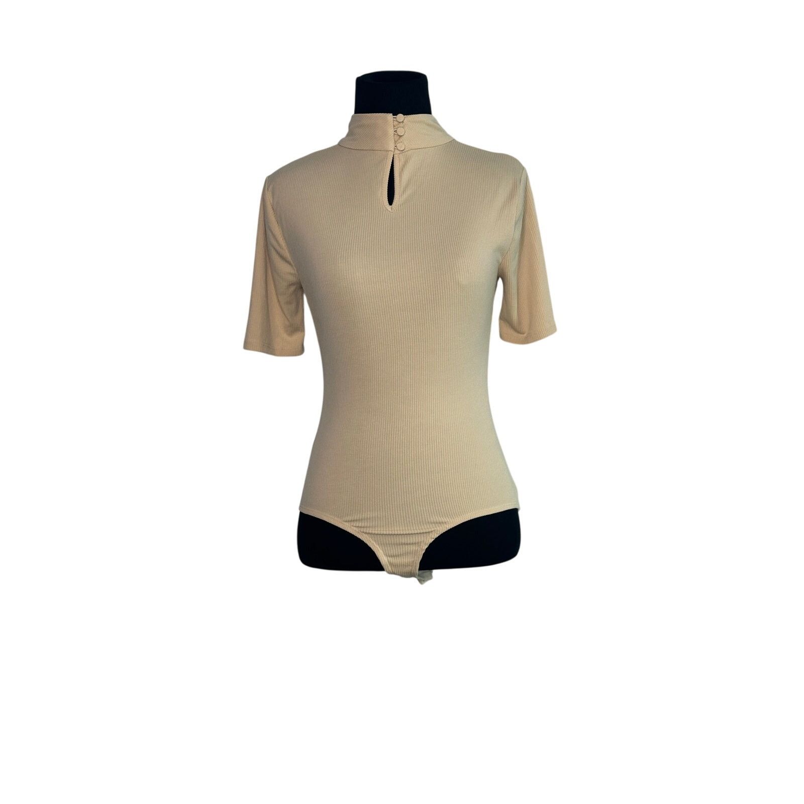 REVOLVE H:ours beige short sleeves open back bodysuit size small Size S / US 4 / IT 40 - 15 Thumbnail