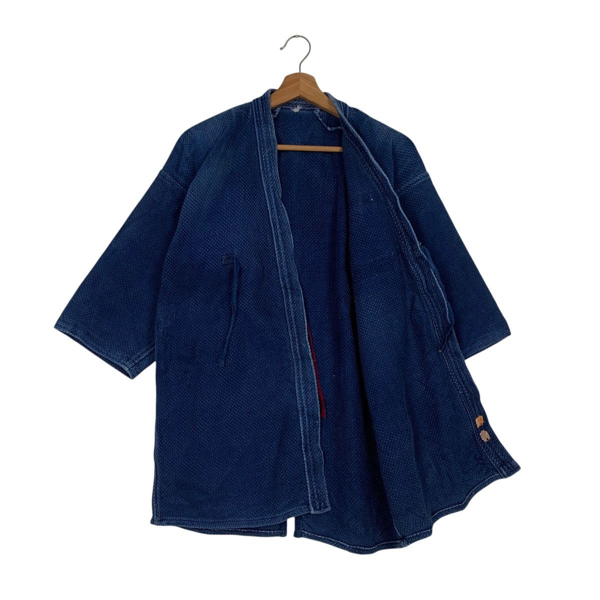 Vintage Indigo Sashiko Thick Weave Kimono Hanten Jacket #3566-C163 Size US M / EU 48-50 / 2 - 10 Thumbnail