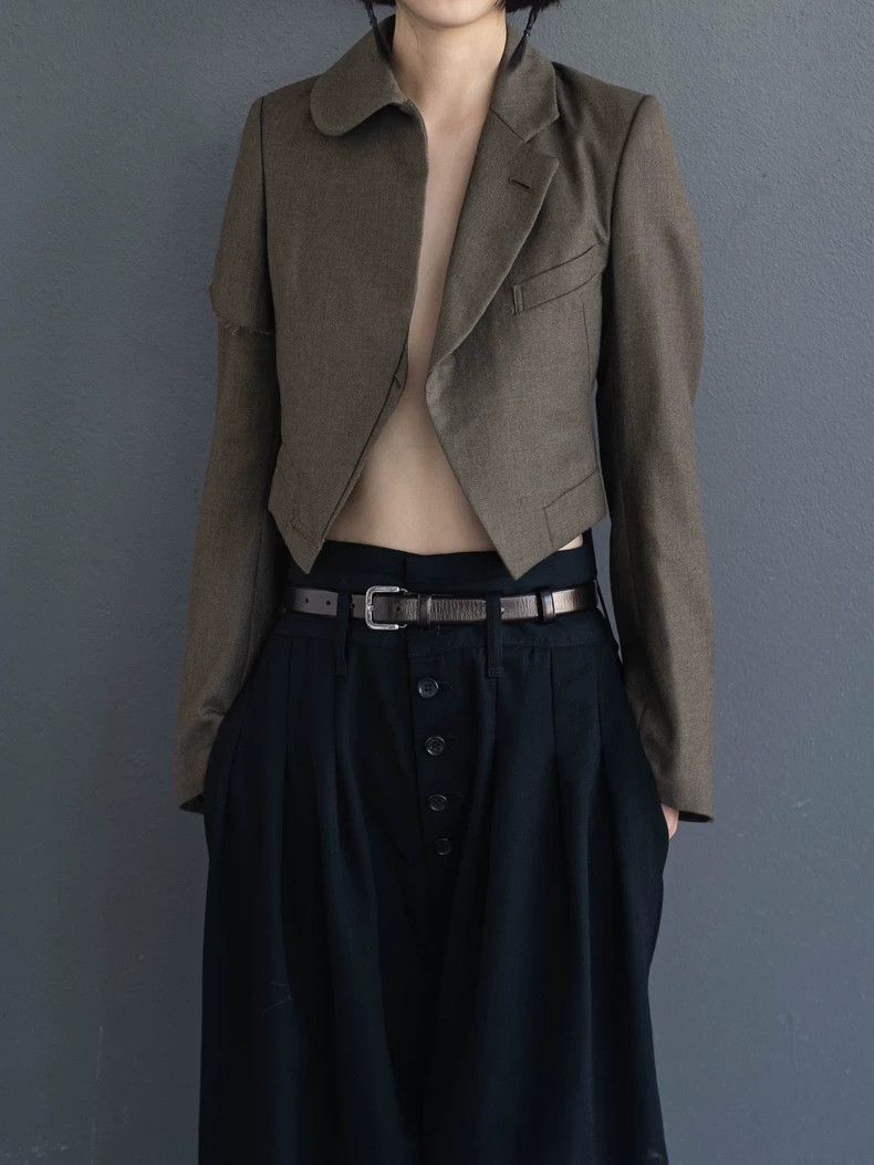 Comme des Garcons Comme Des Garcons Ash Green Deconstructed Tuxedo Jacket Size S / US 4 / IT 40 - 3 Thumbnail