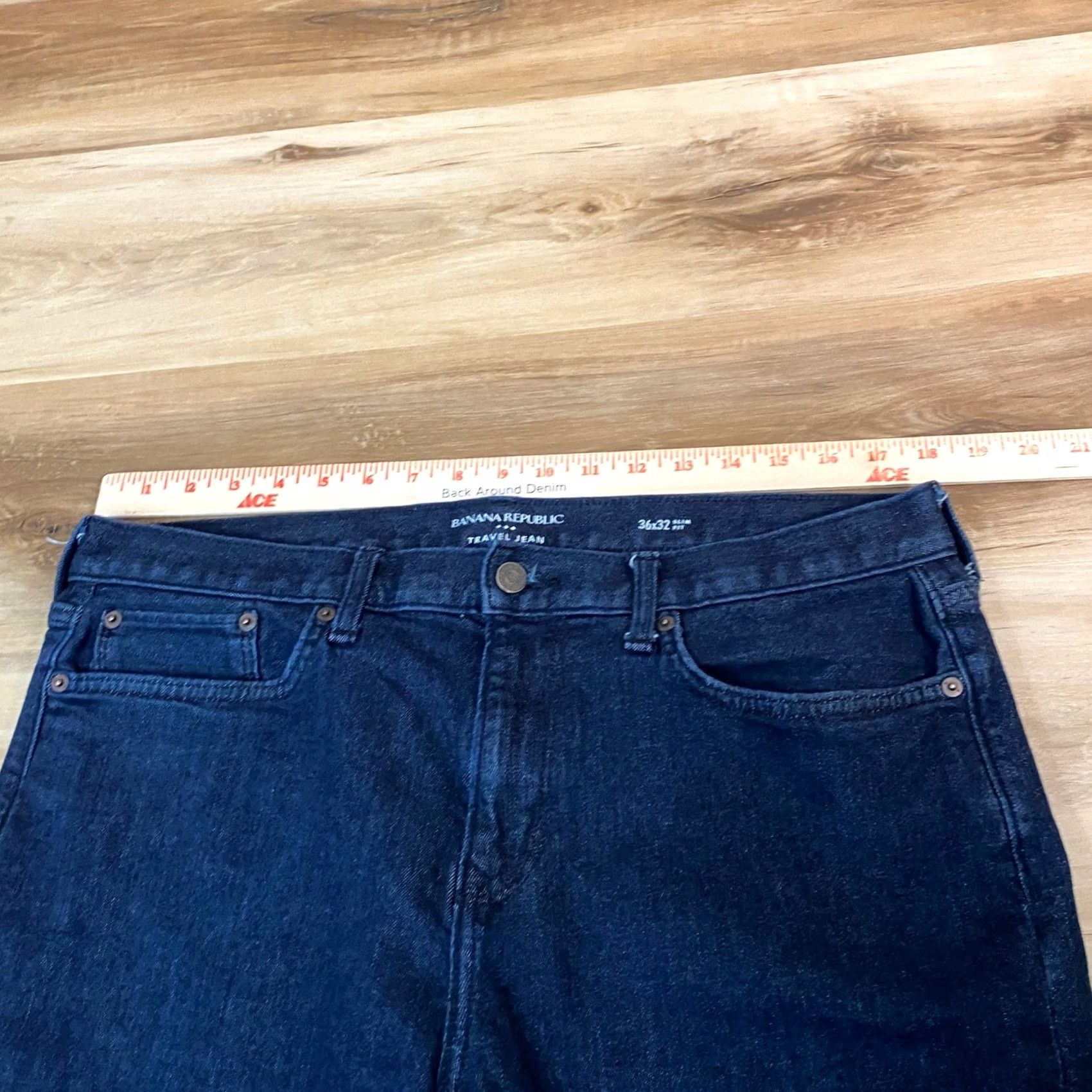 Banana Republic Banana Republic Travel Jean Mens 36x32 Slim Fit Denim Jeans Dark Indigo Wash 5-Pocket Stretch Modern Casual Size US 36 / EU 52 - 4 Thumbnail