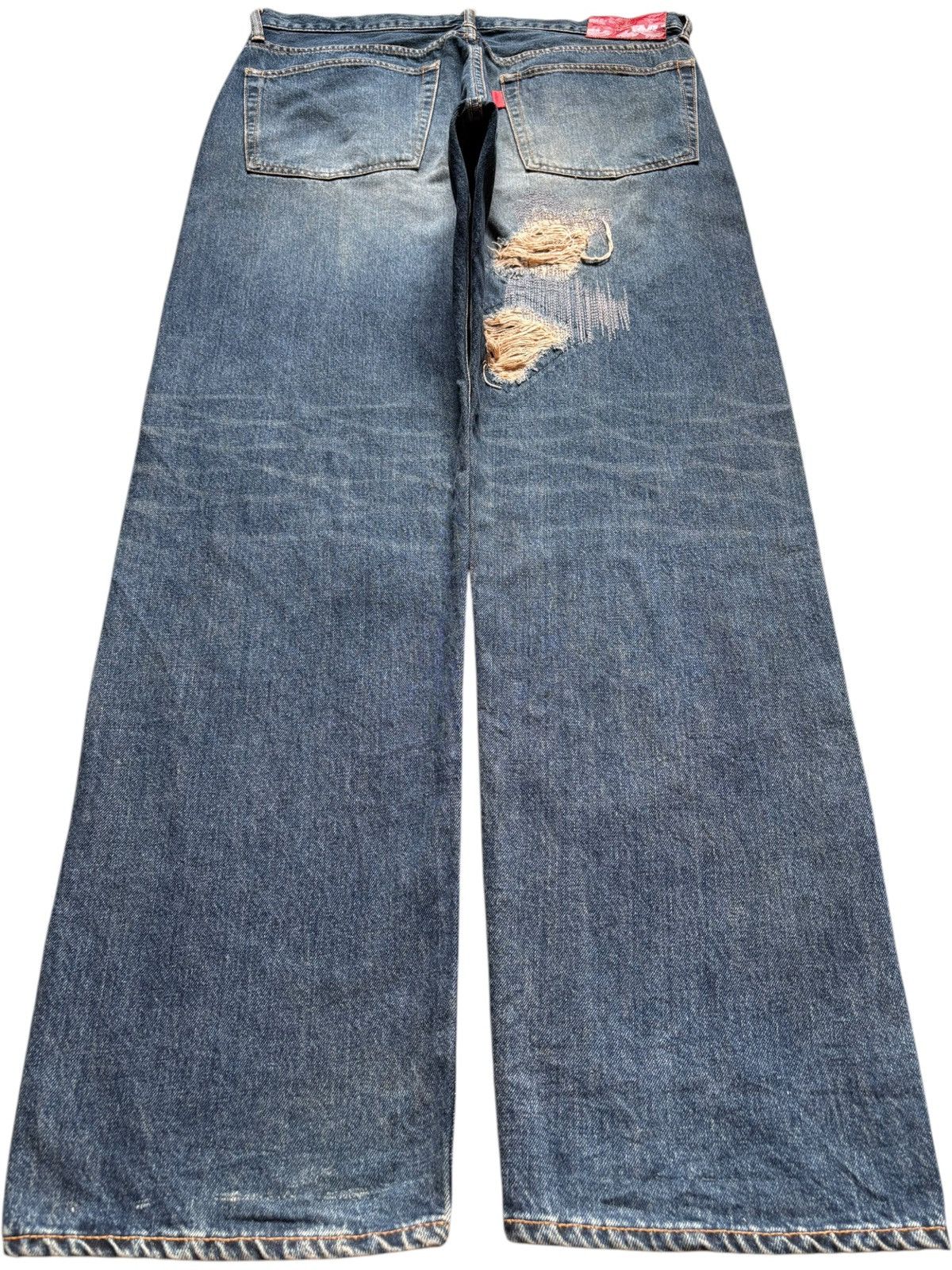 Japanese Brand Vintage Japanese Swagger Mud Wash Patched Baggy Jeans Size US 36 / EU 52 - 2 Thumbnail