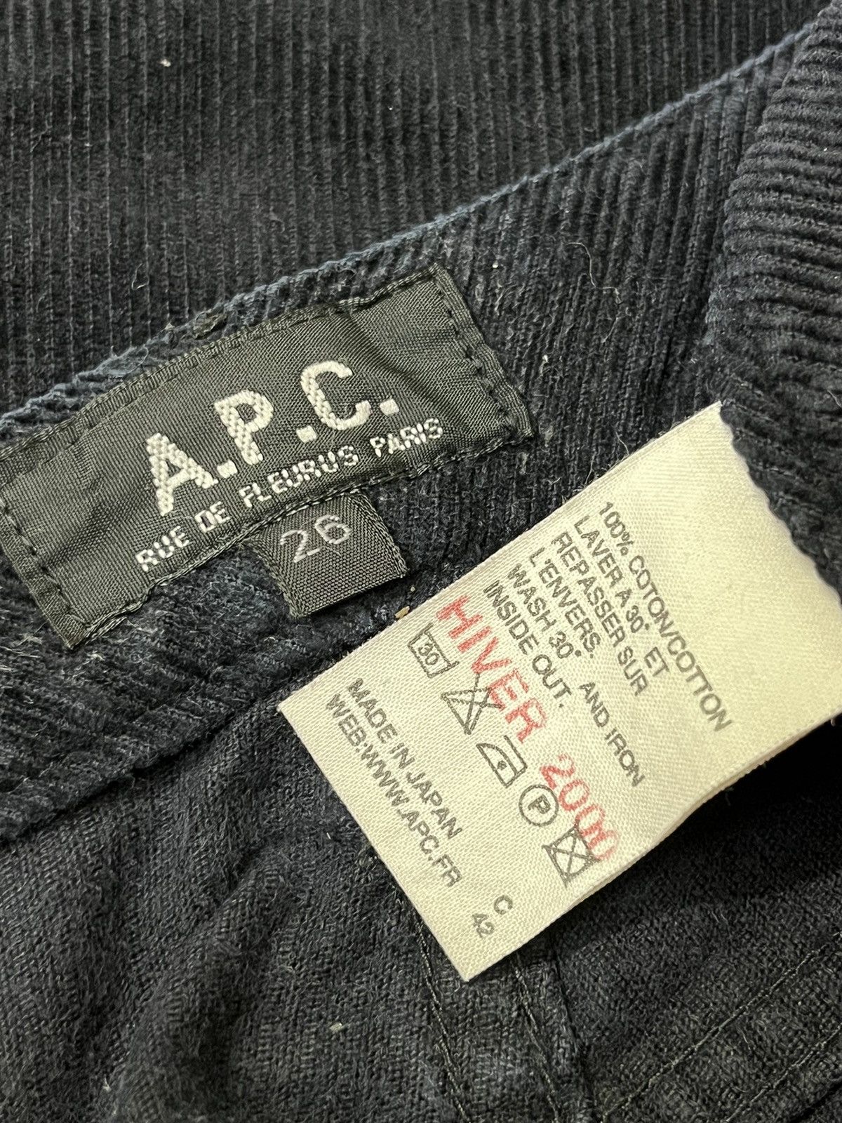 A.P.C. A.P.C RUE DE FLEURUS CORDUROY SUPER BLACK JEANS Size US 29 - 17 Thumbnail
