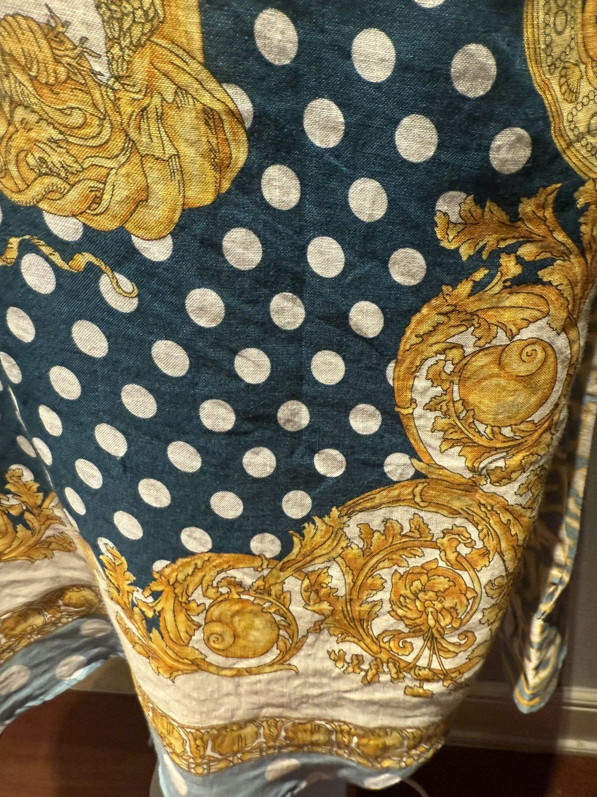 Versace polka dot Versace logo all over Baroque print.linen shirt Size US S / EU 44-46 / 1 - 11 Thumbnail
