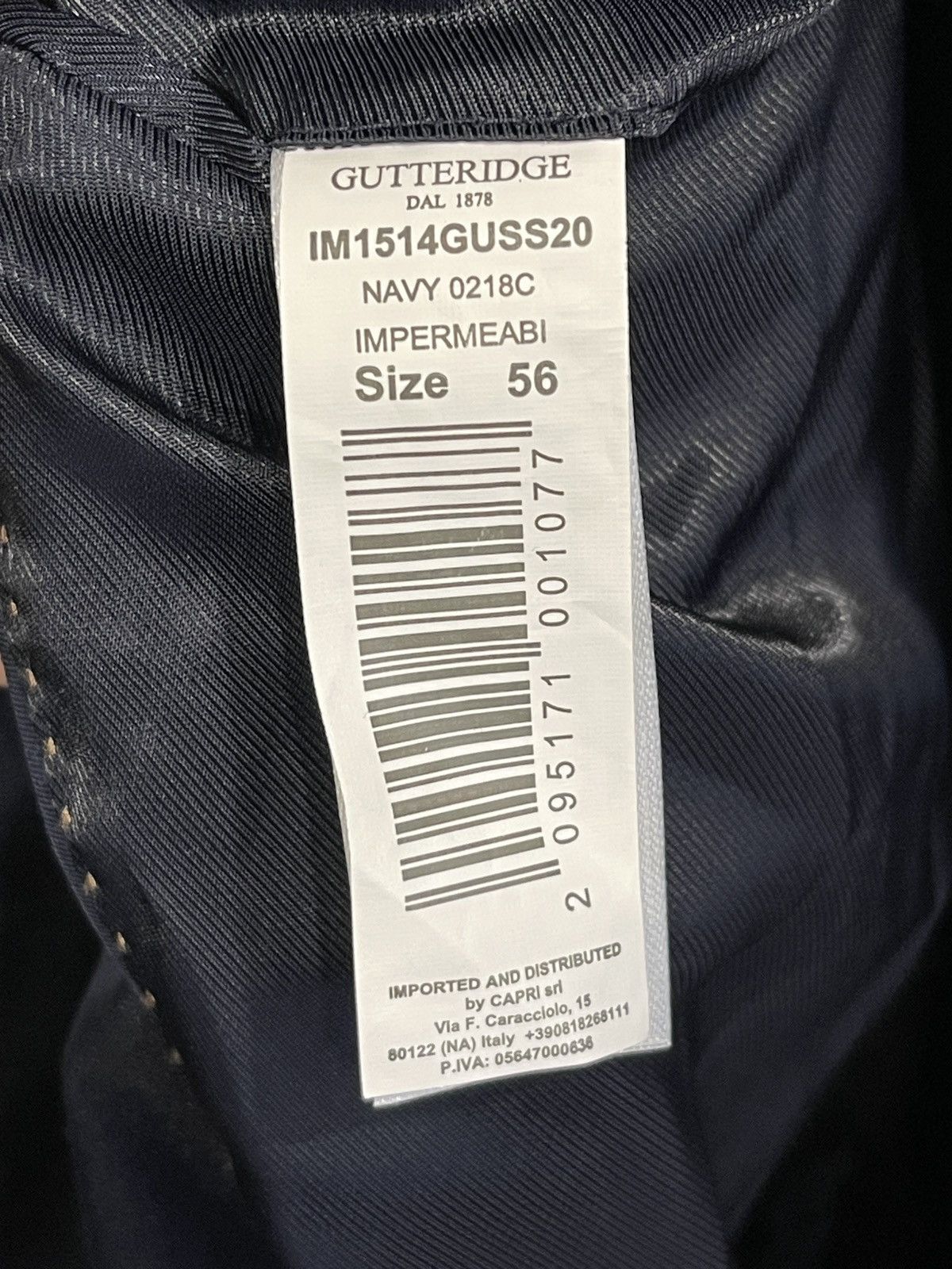 Designer GUTTERIDGE Trench cotton cloak blue double-breasted Size US XL / EU 56 / 4 - 13 Thumbnail