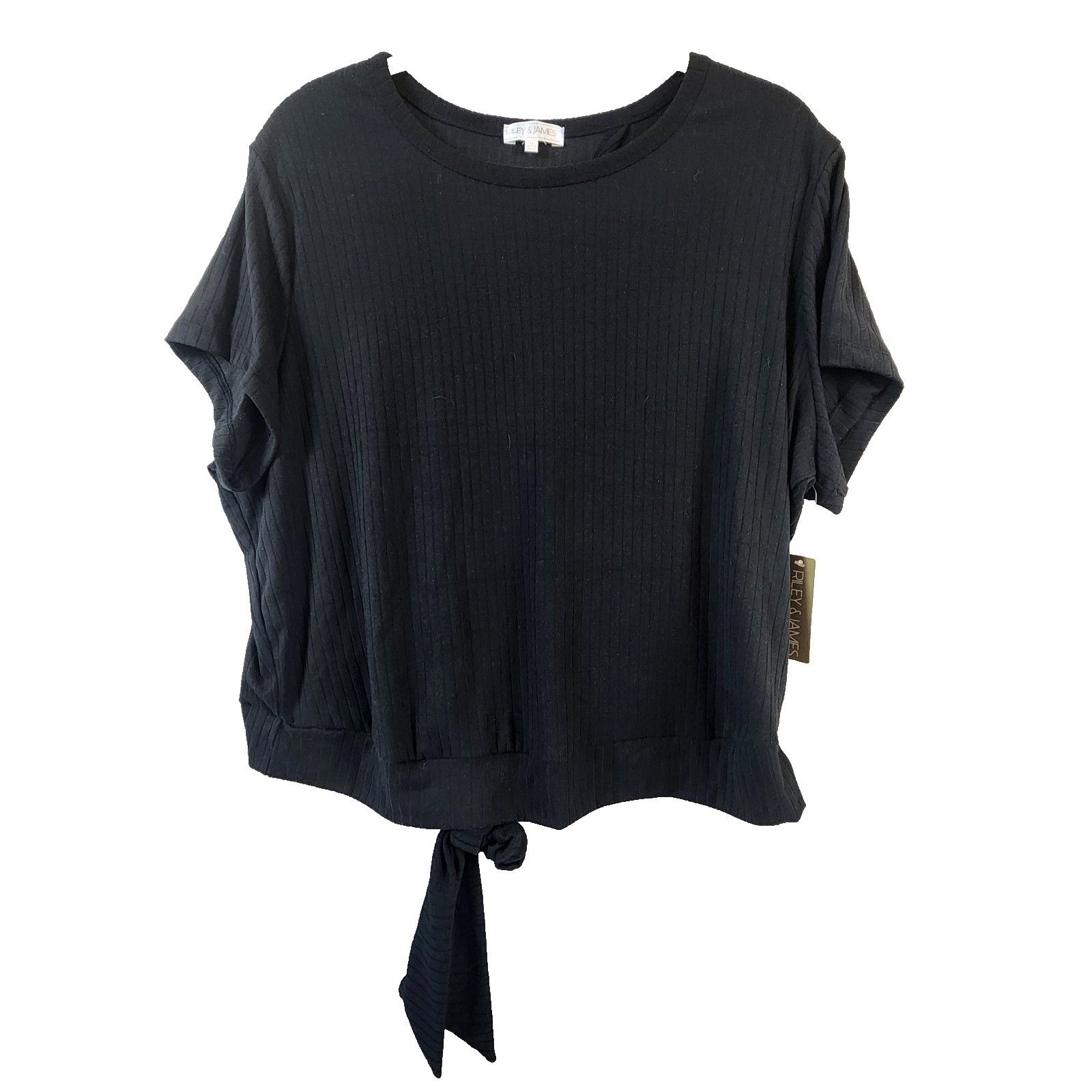 Other Riley & James Tie-Back Top Women 3X Black Short Sleeve Size 3XL / US 20-22 - 1 Thumbnail