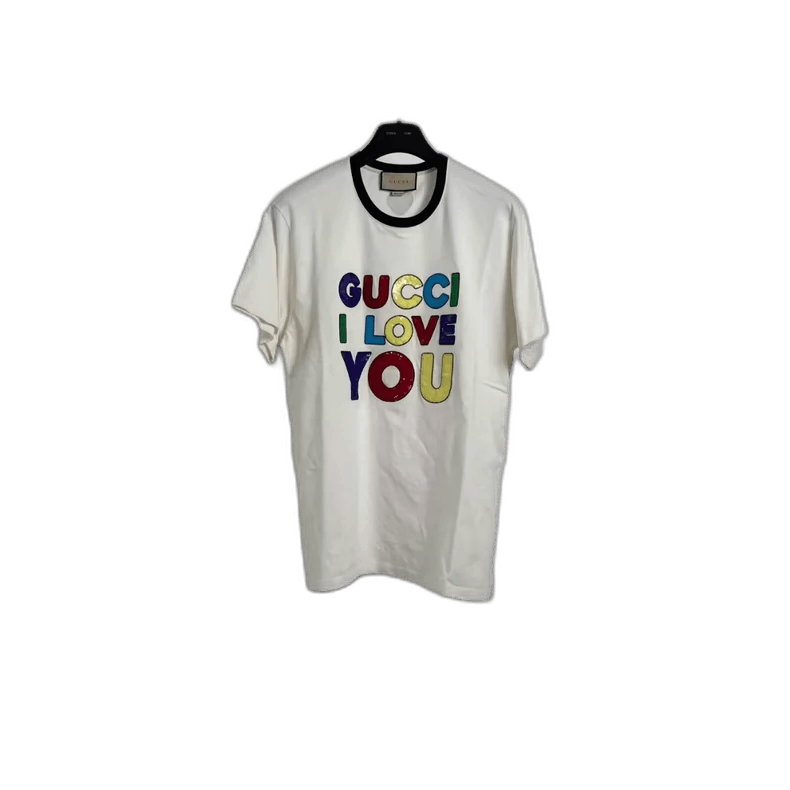 Gucci GUCCI T SHIRT BLACK GG MONOGRAM LOGO WHITE 761525