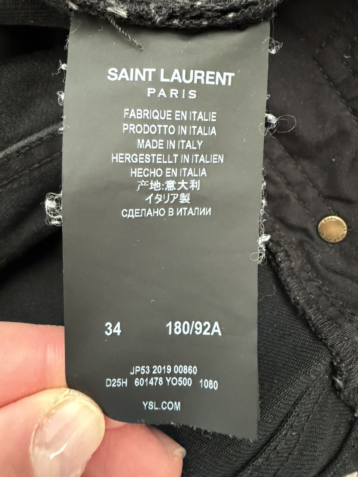 Saint Laurent Paris Slim Fit Black Denim Jeans Size US 34 / EU 50 - 5 Thumbnail