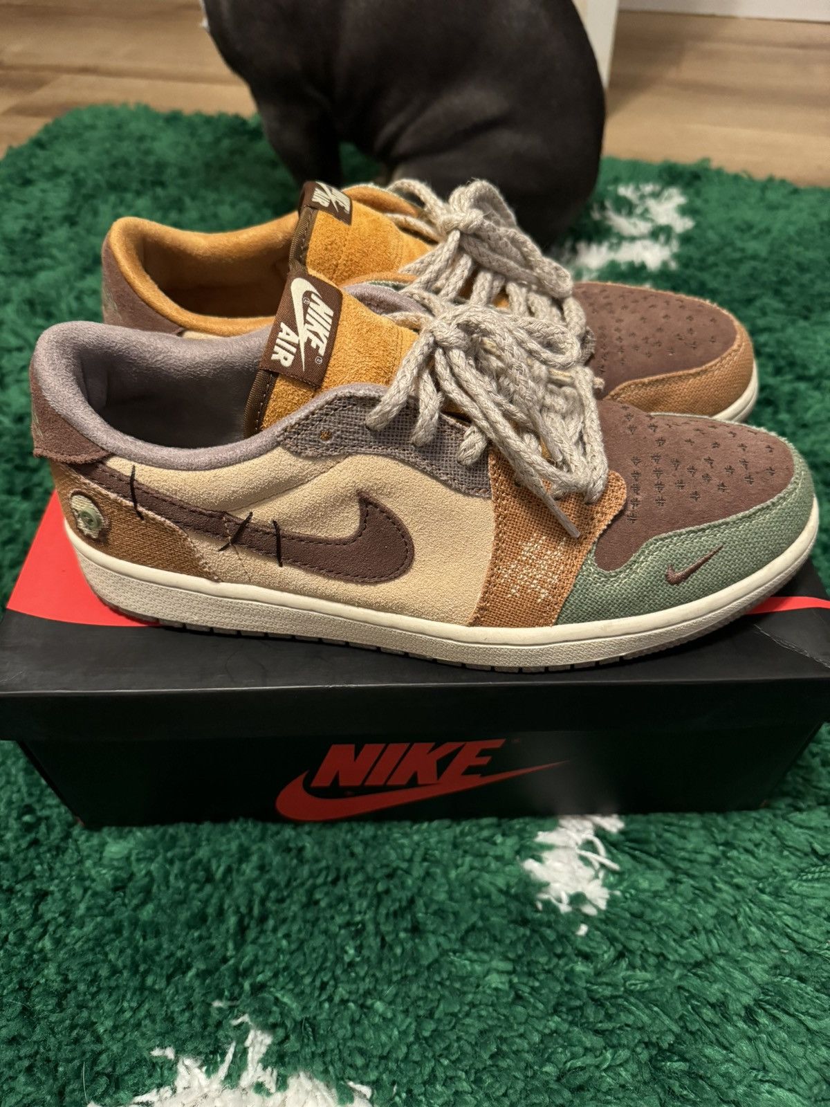 Jordan Brand Zion Williamson x Air Jordan 1 Low voodoo Size US 9.5 / EU 42-43 - 2 Thumbnail