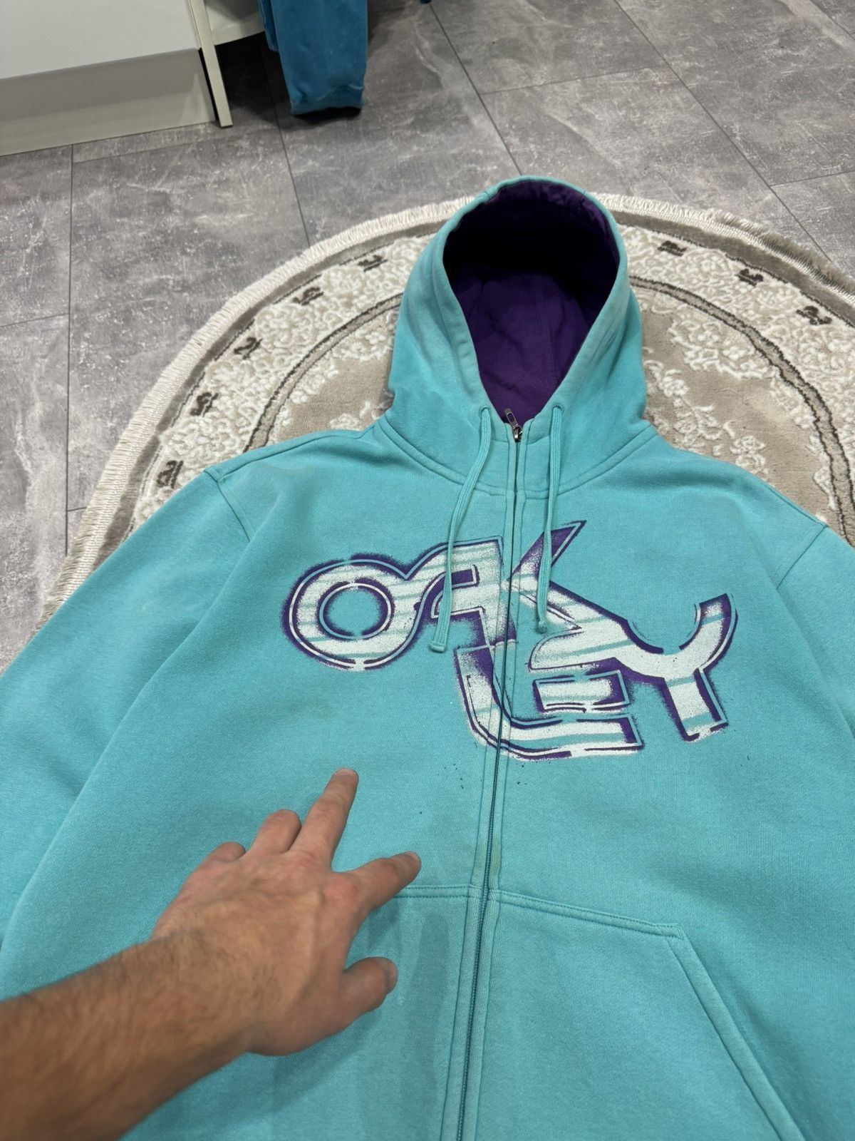 Oakley 💥 Vintage 00’s Oakley Zip Hoodie Central Logo Size US L / EU 52-54 / 3 - 12 Thumbnail