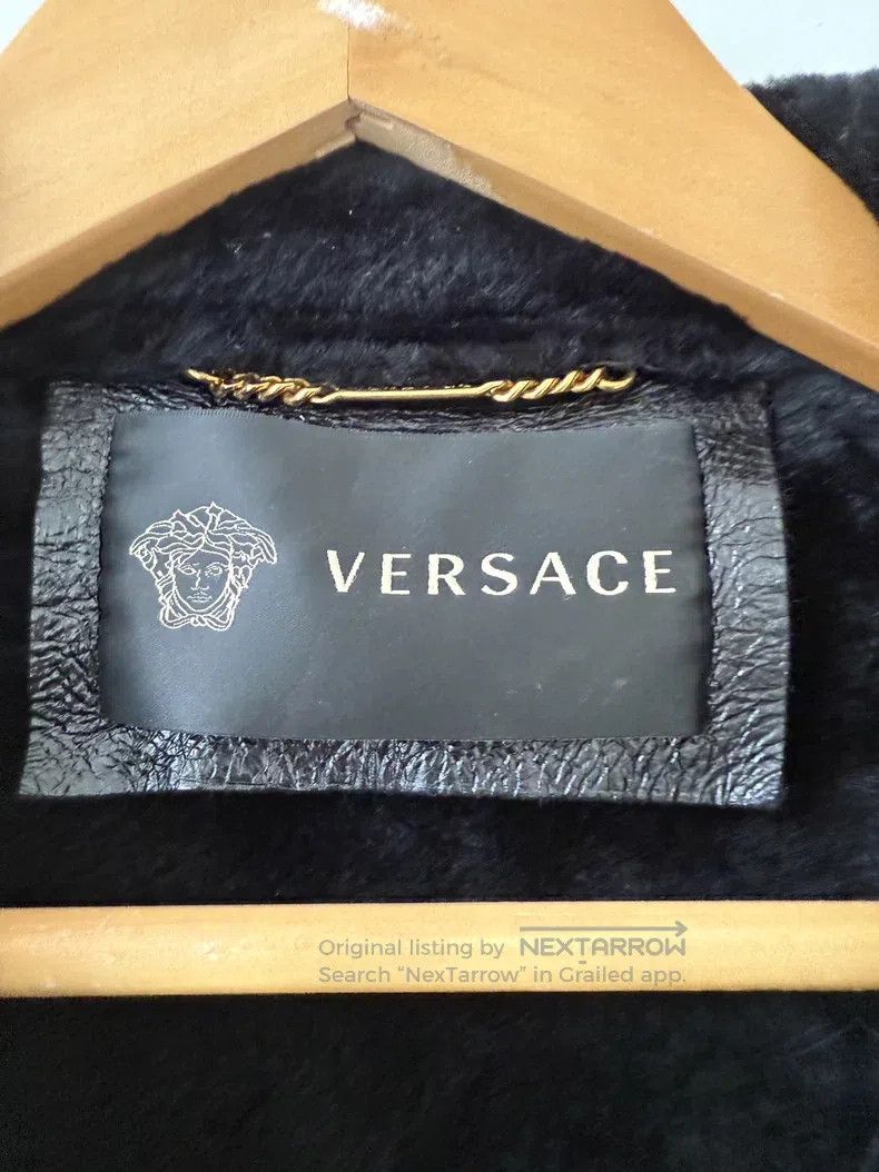 Versace Versace Fur is integrated into the leather coat Size US XXS / EU 40 - 3 Thumbnail