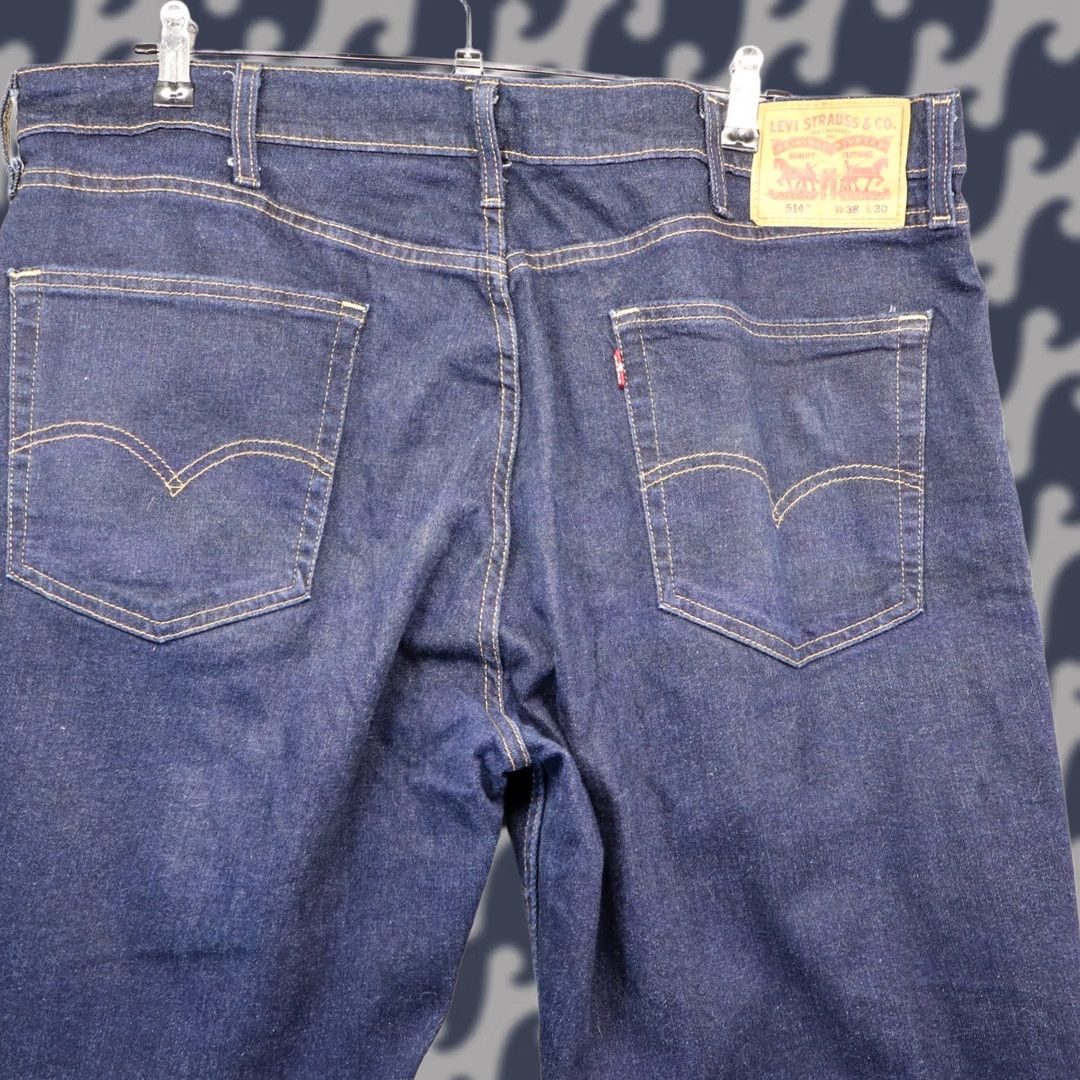 Levi's Levi's 514 Jeans Men Regular Straight 38x30 Denim Blue Medium Wash 5-Pocket Cotton Blend Logo Stretch Classic Vintage: No Size US 38 / EU 54 - 1 Thumbnail
