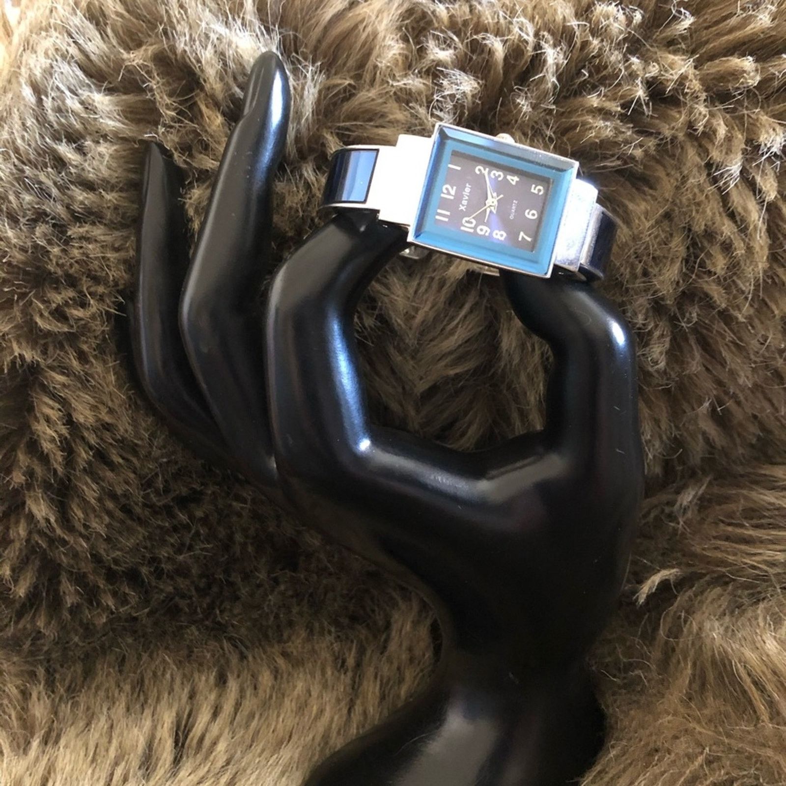 Xavier Xavier metallic blue silver plated cuff watch Size ONE SIZE - 10 Thumbnail