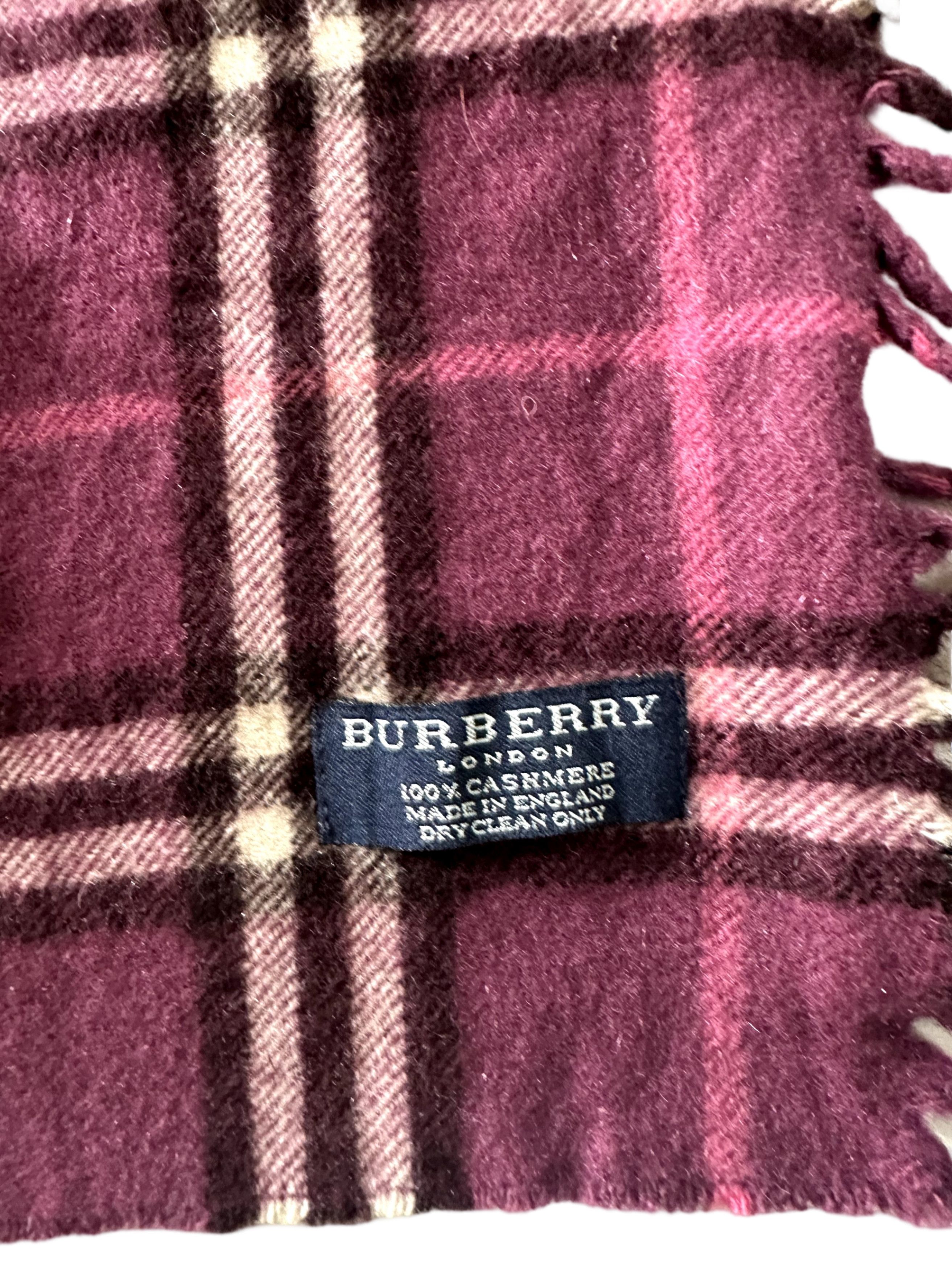 Burberry Burberry Vintage Scarf Pink 100% Cashmere Unisex Scarf Size ONE SIZE - 5 Thumbnail