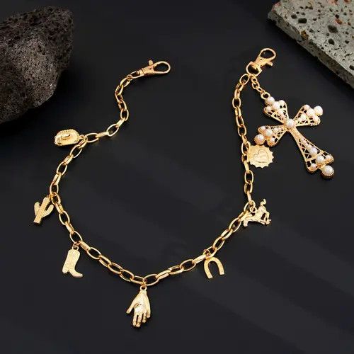 Jewelry Gold Chain Cross Pendant Wallet Chain, Men's Jewelry Size ONE SIZE - 2 Thumbnail