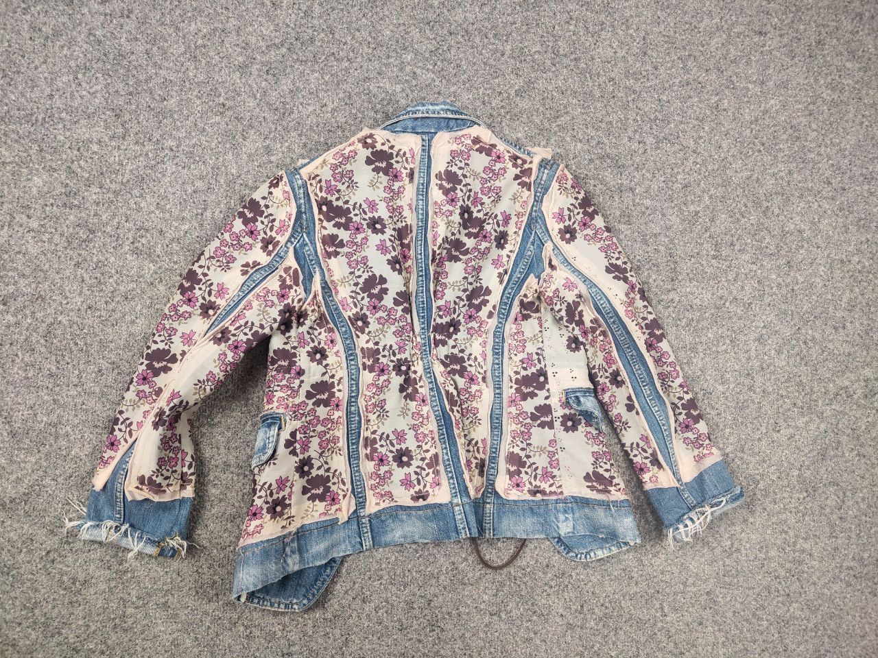 Dsquared2 Design Denim Patchwork Flower string Blazer Jacket