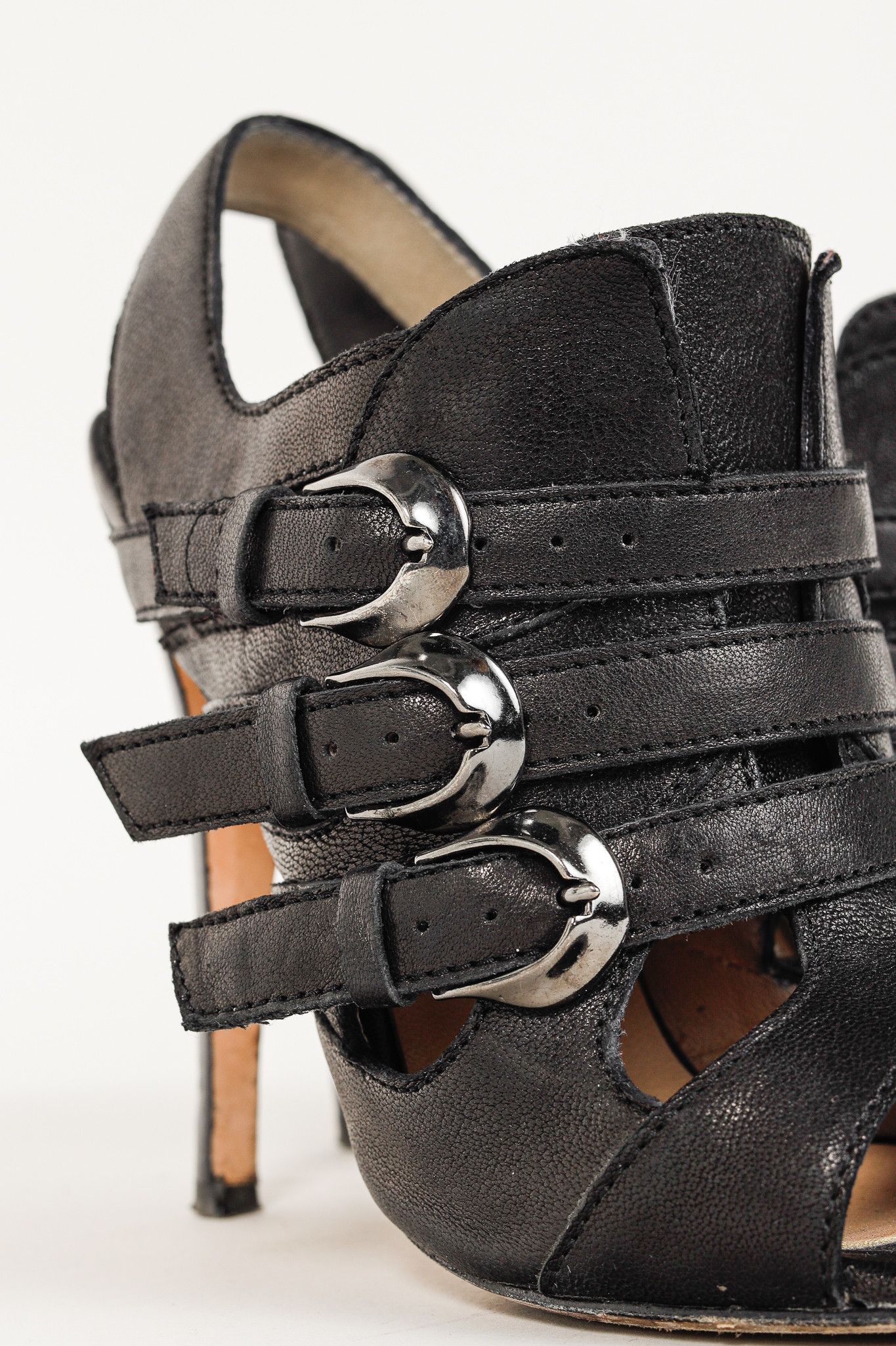 Manolo Blahnik Manolo Blahnik Black Leather Buckled Gladiator Sandals Size US 8.5 / IT 38.5 - 7 Thumbnail
