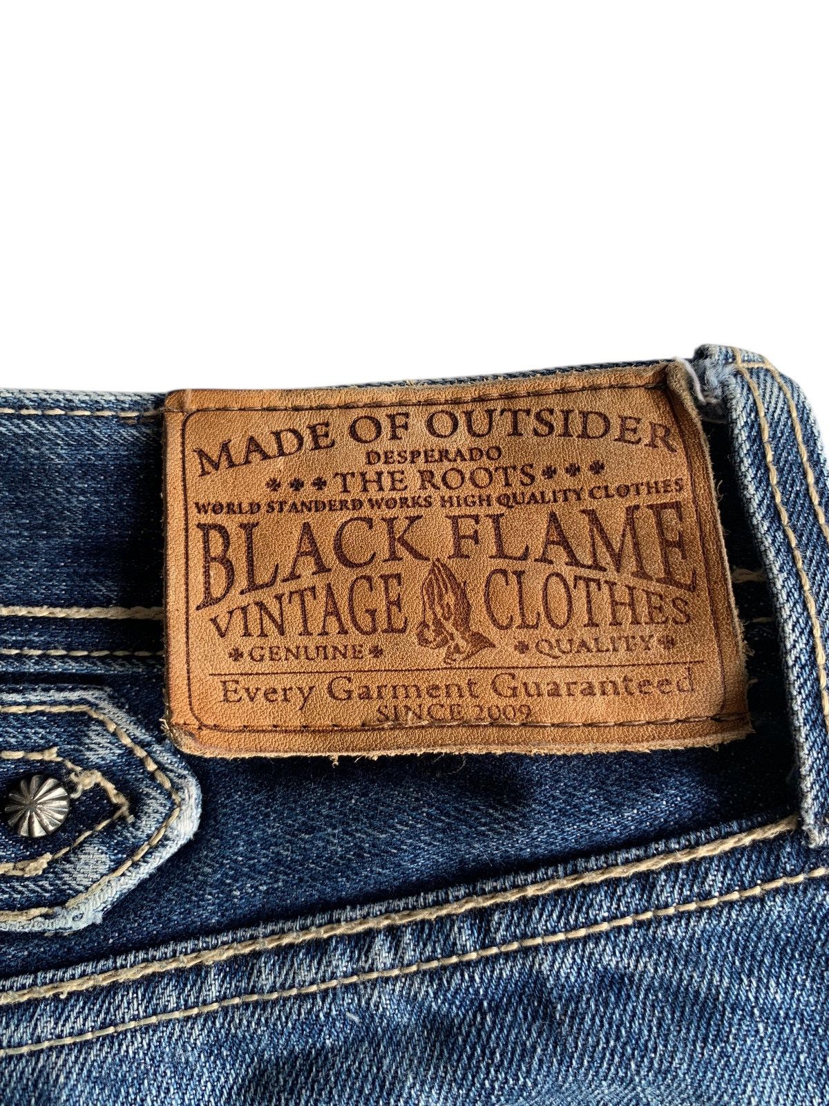 Other RARE BLACK FRAME SELVEDGE BUCKLE BACK FADED DISTRESSED DENIM Size US 32 / EU 48 - 11 Thumbnail
