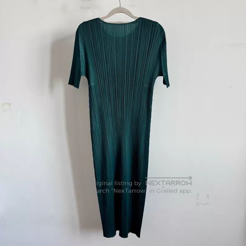 Issey Miyake Issey Miyake Green Dress Size L / US 10 / IT 46 - 2 Thumbnail