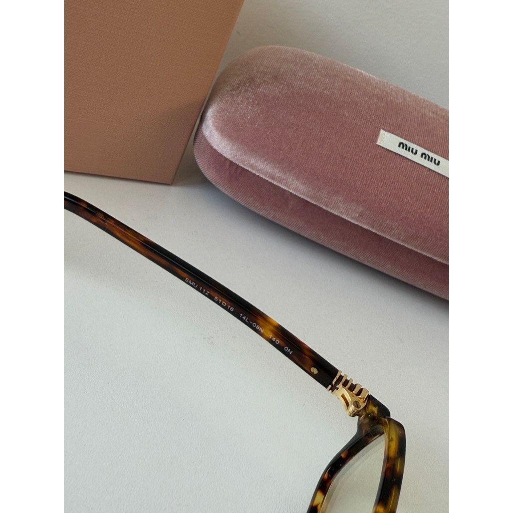 Miu Miu NEW Miu Miu MU11ZS Havana Brown Bluelight Sunglasses $518 Size ONE SIZE - 7 Thumbnail
