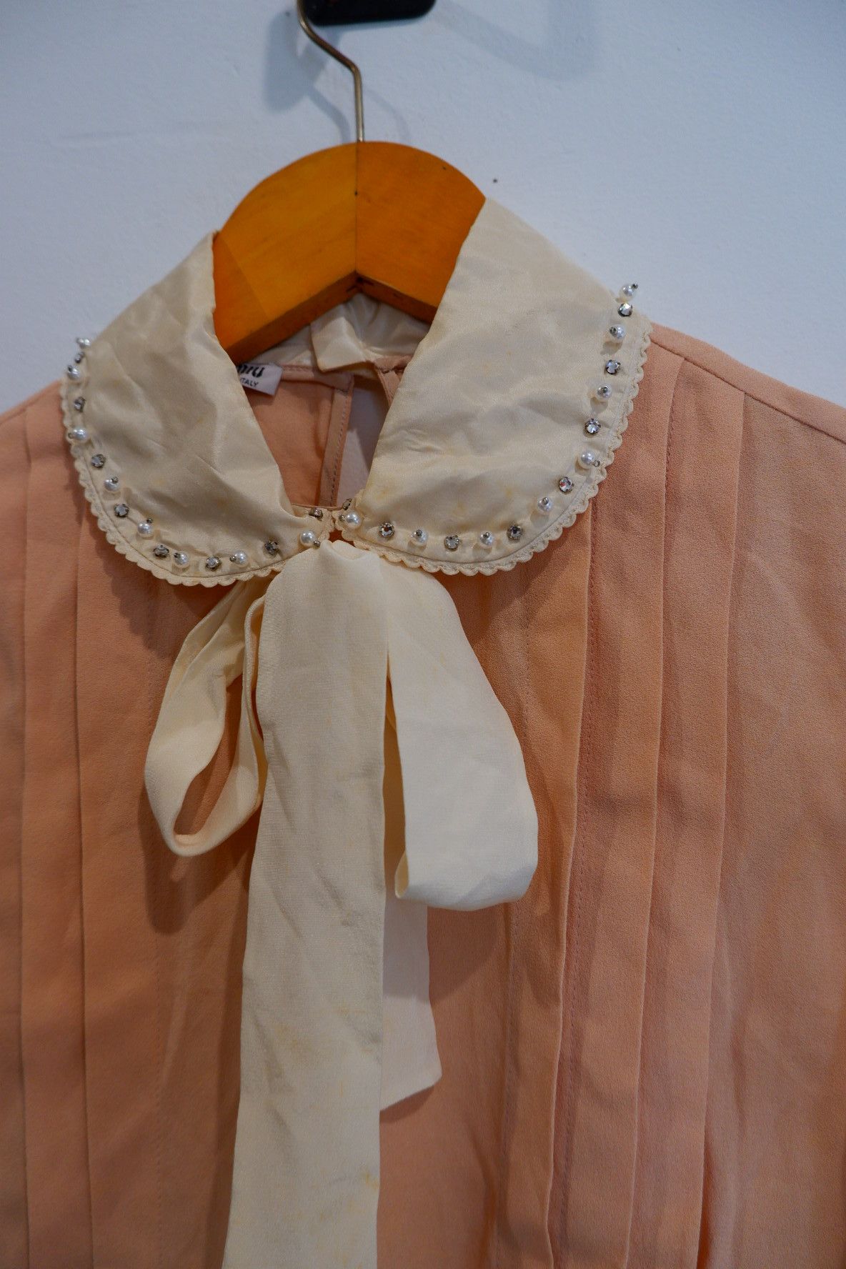 MIU MIU Beaded Silk Blouses Sleeveless