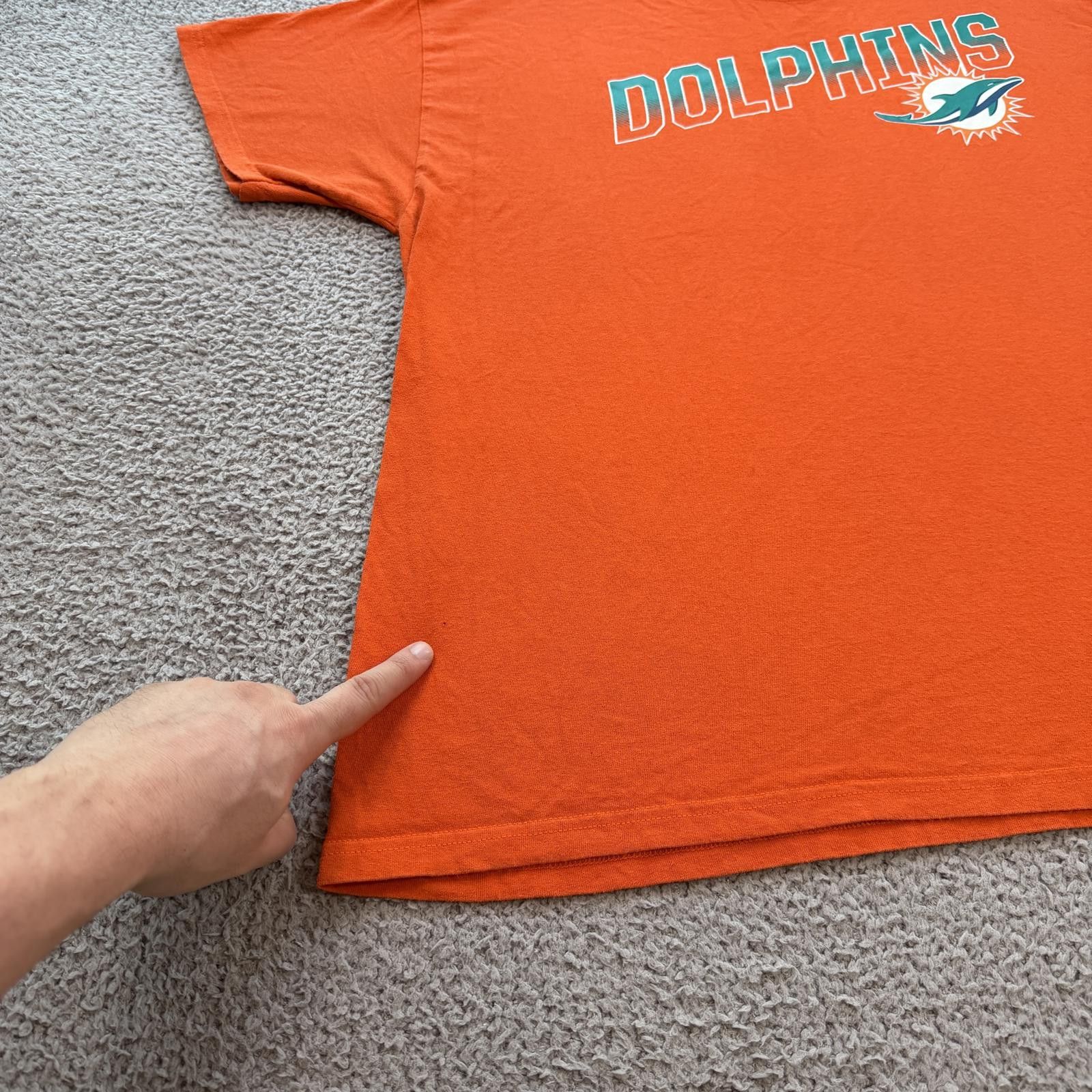 NFL Miami Dolphins NFL Team Apparel Orange Graphic T Shirt Mens Size US XL / EU 56 / 4 - 5 Thumbnail