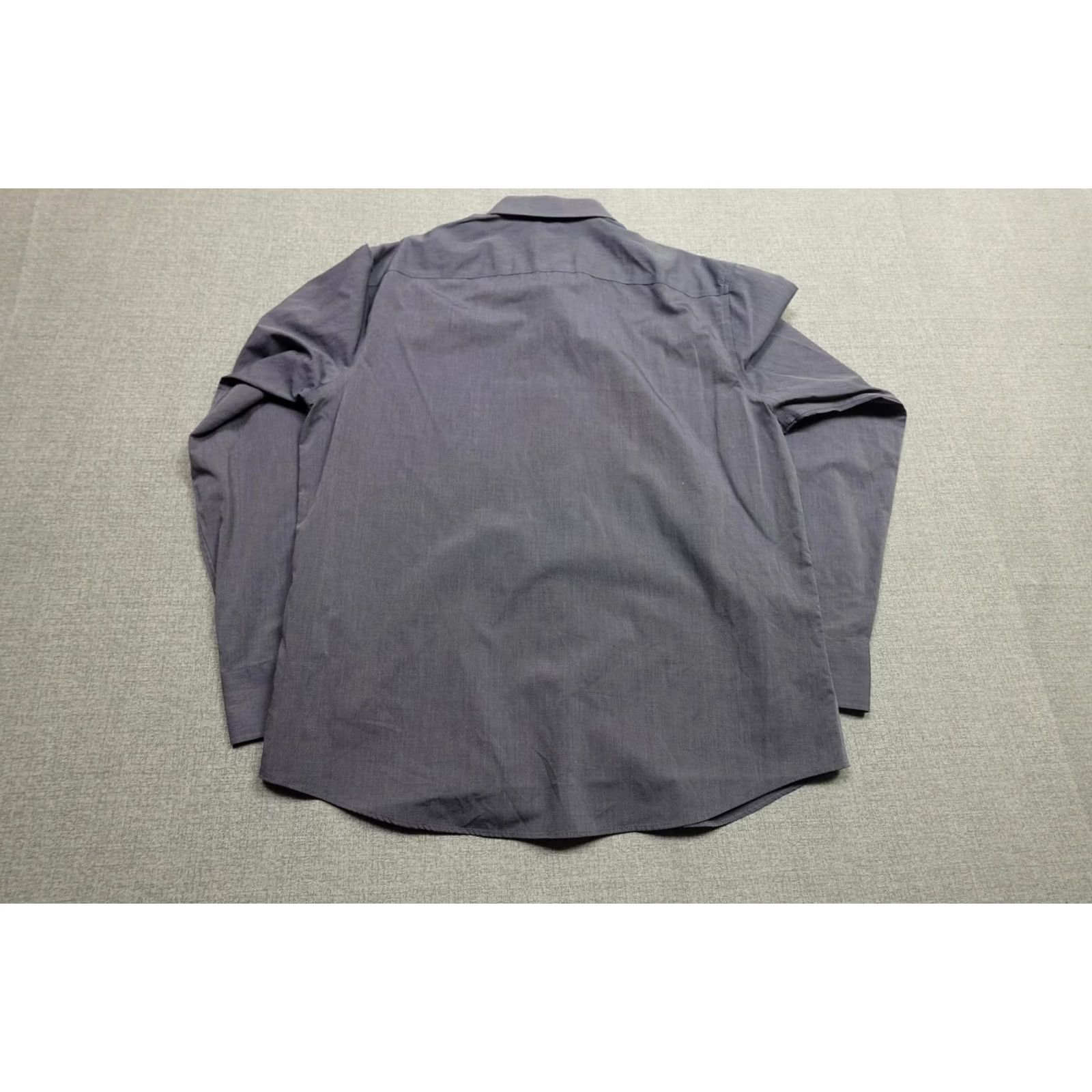 UNTUCKit UNTUCKit Dress Shirt Mens L Gray Stripe Long Sleeve Button Up Wrinkle Free Non-Iron Cotton Size 42R - 4 Thumbnail