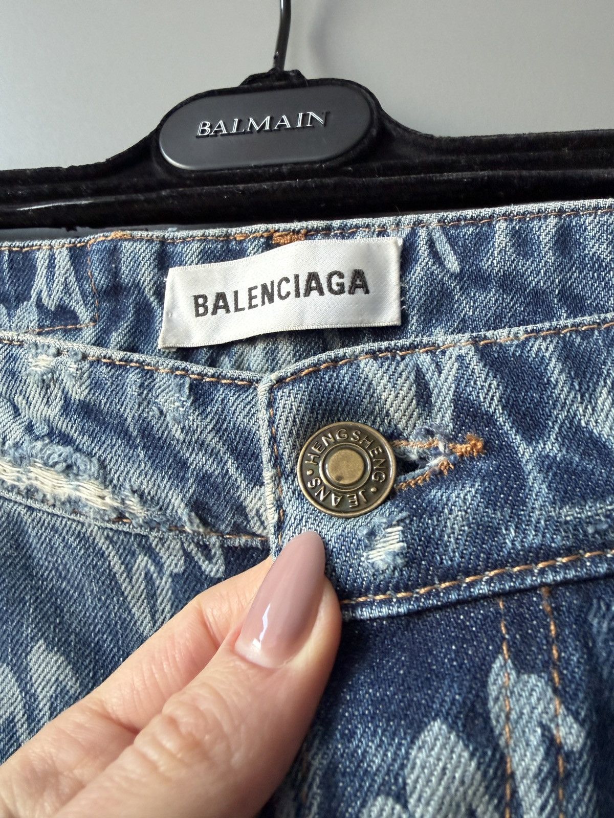 Balenciaga Balenciaga All-Over Signature Scribble-Print Baggy Jeans Size US 28 / EU 44 - 5 Thumbnail