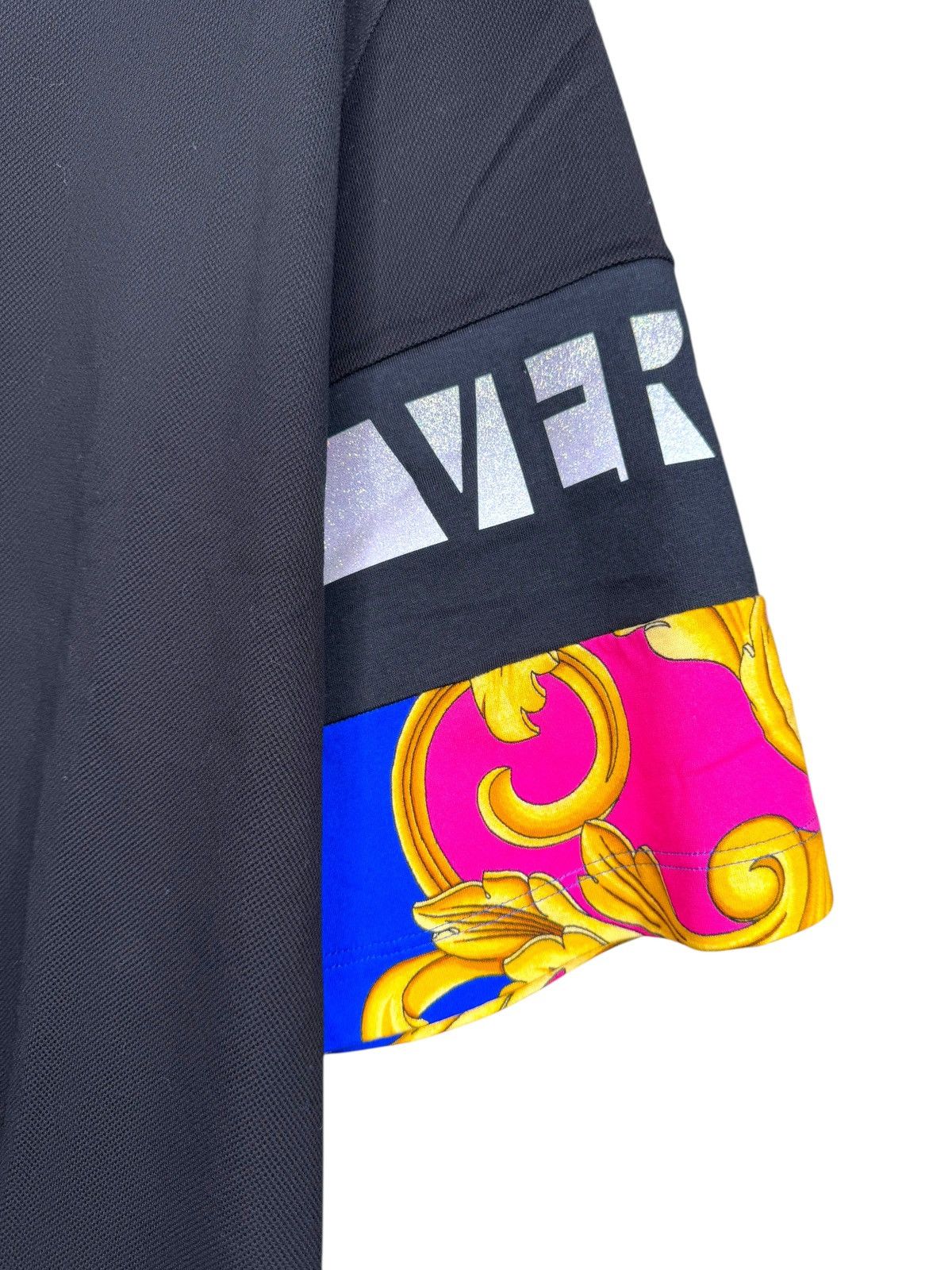 Versace Versace Black Polo Baroque Logo Sleeves Size M Italy Size US M / EU 48-50 / 2 - 3 Thumbnail